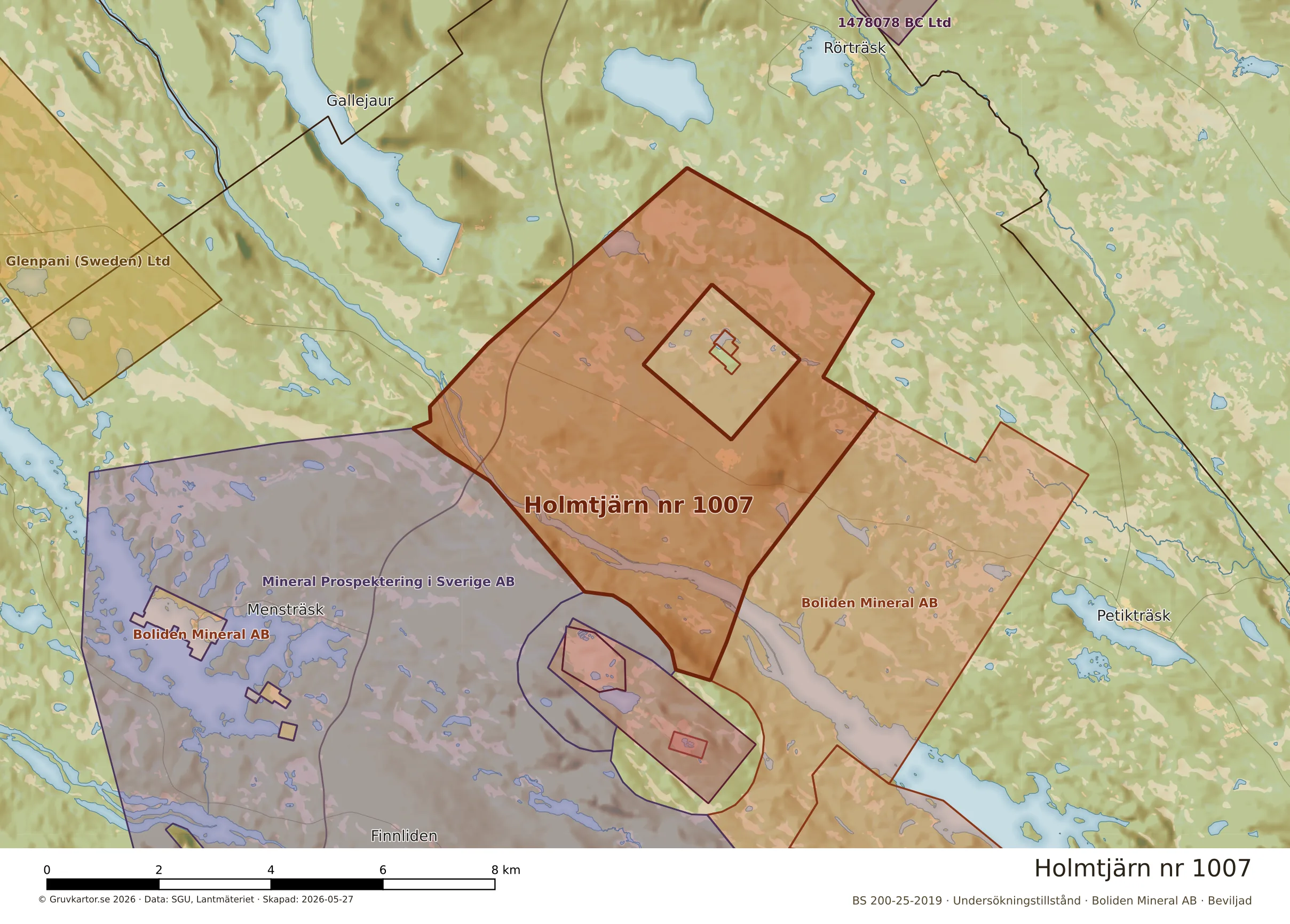 Närkarta över Holmtjärn nr 1007