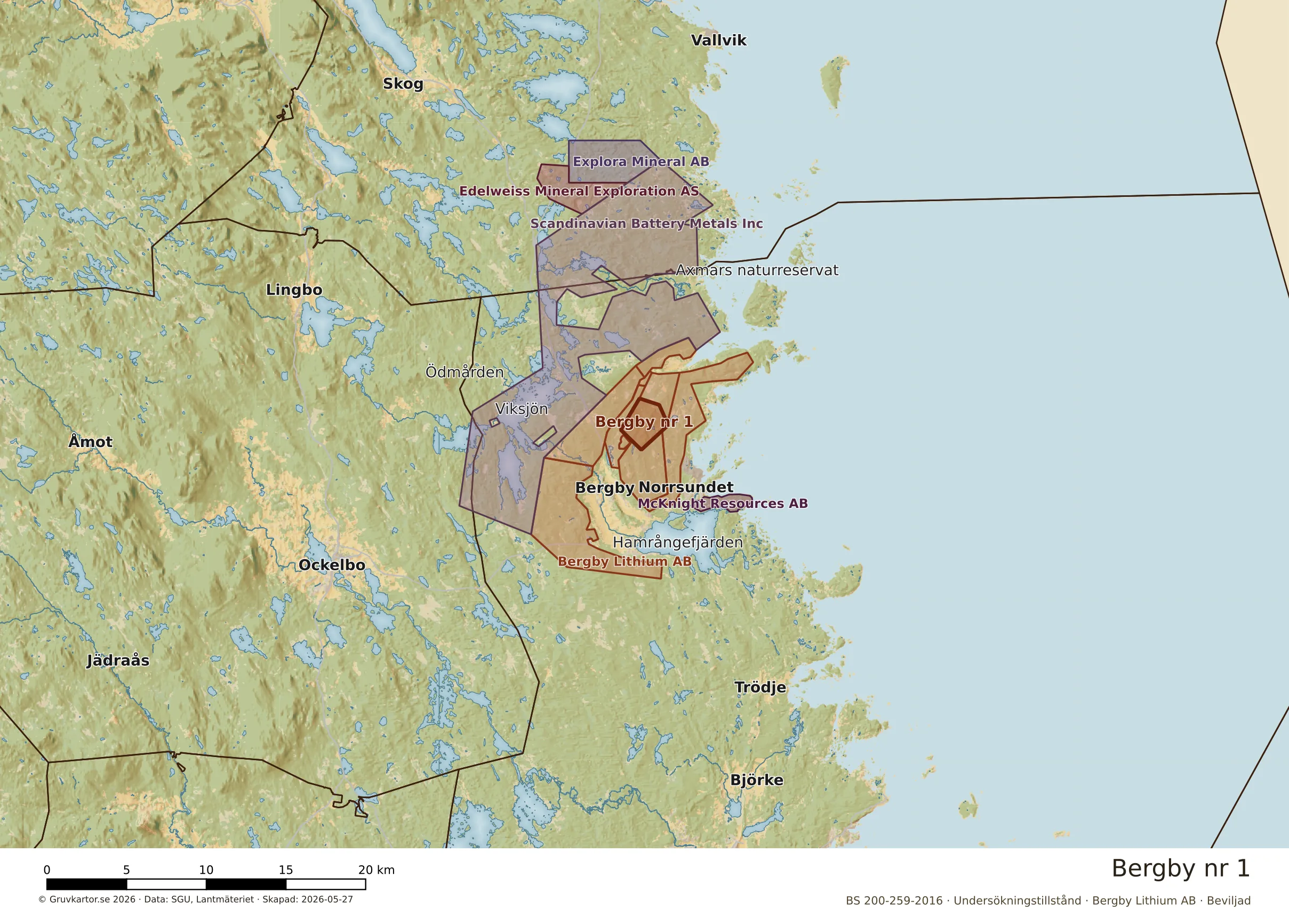 Översiktskarta över Bergby nr 1 i sitt landskap