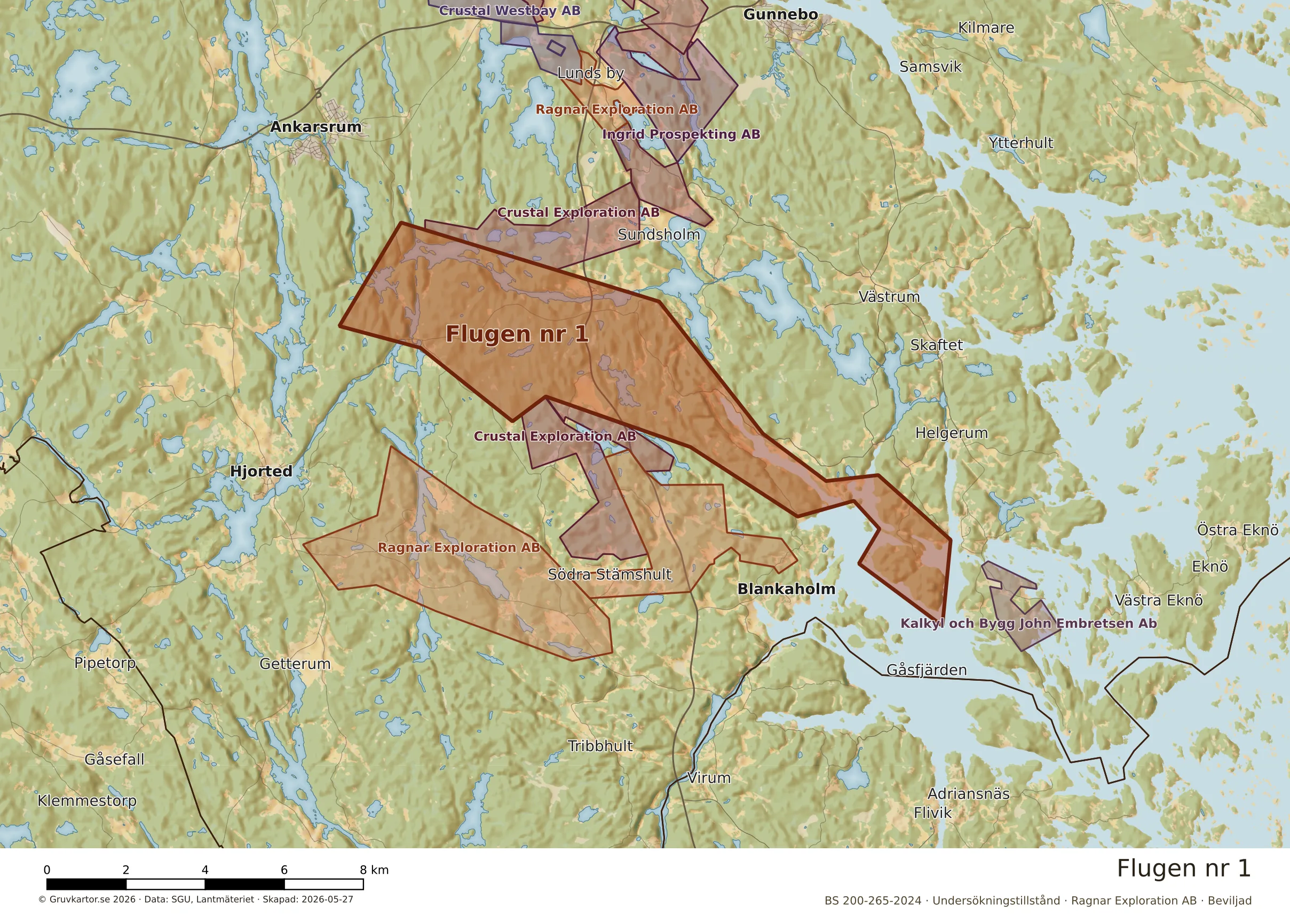 Närkarta över Flugen nr 1