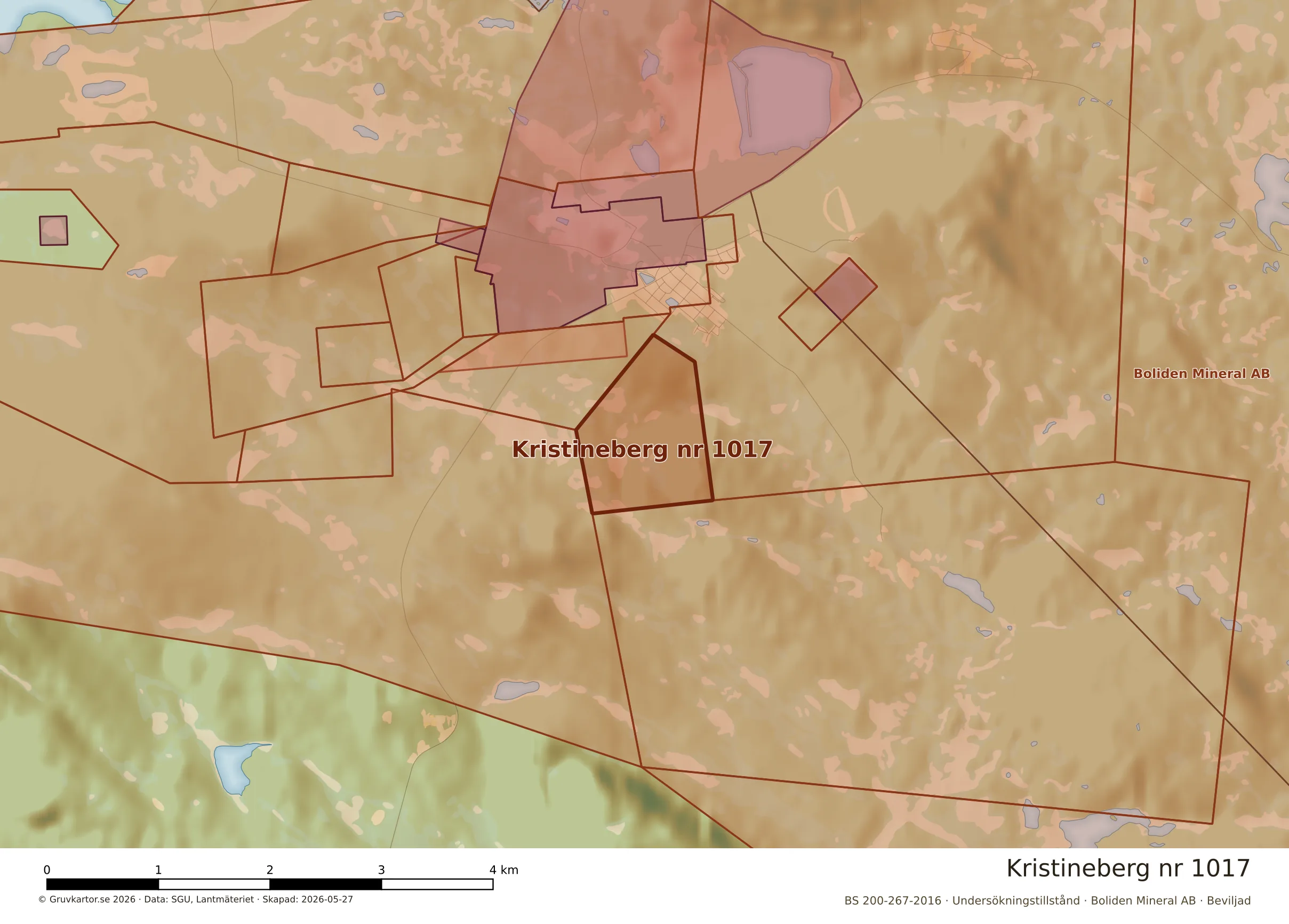 Närkarta över Kristineberg nr 1017