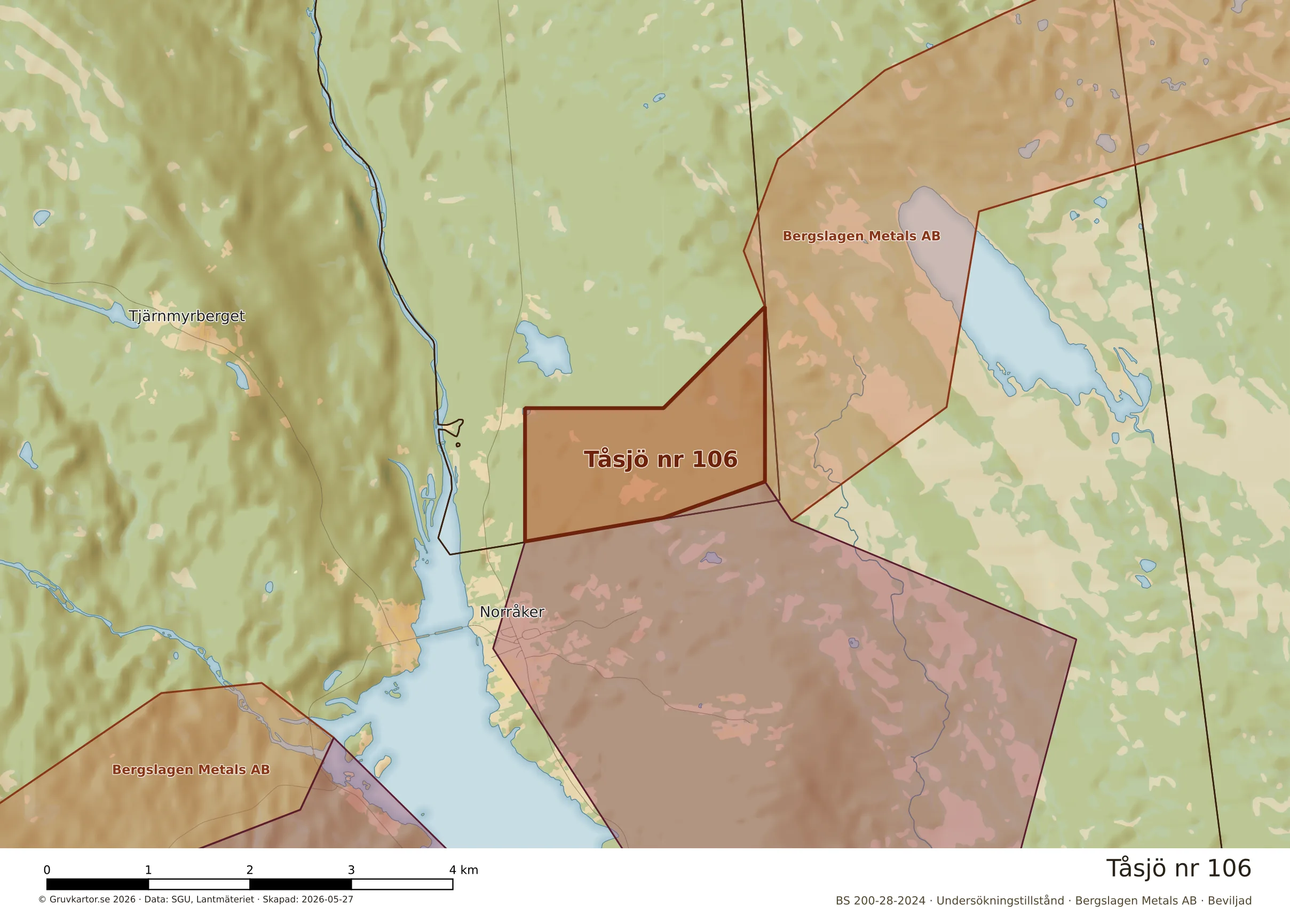 Närkarta över Tåsjö nr 106