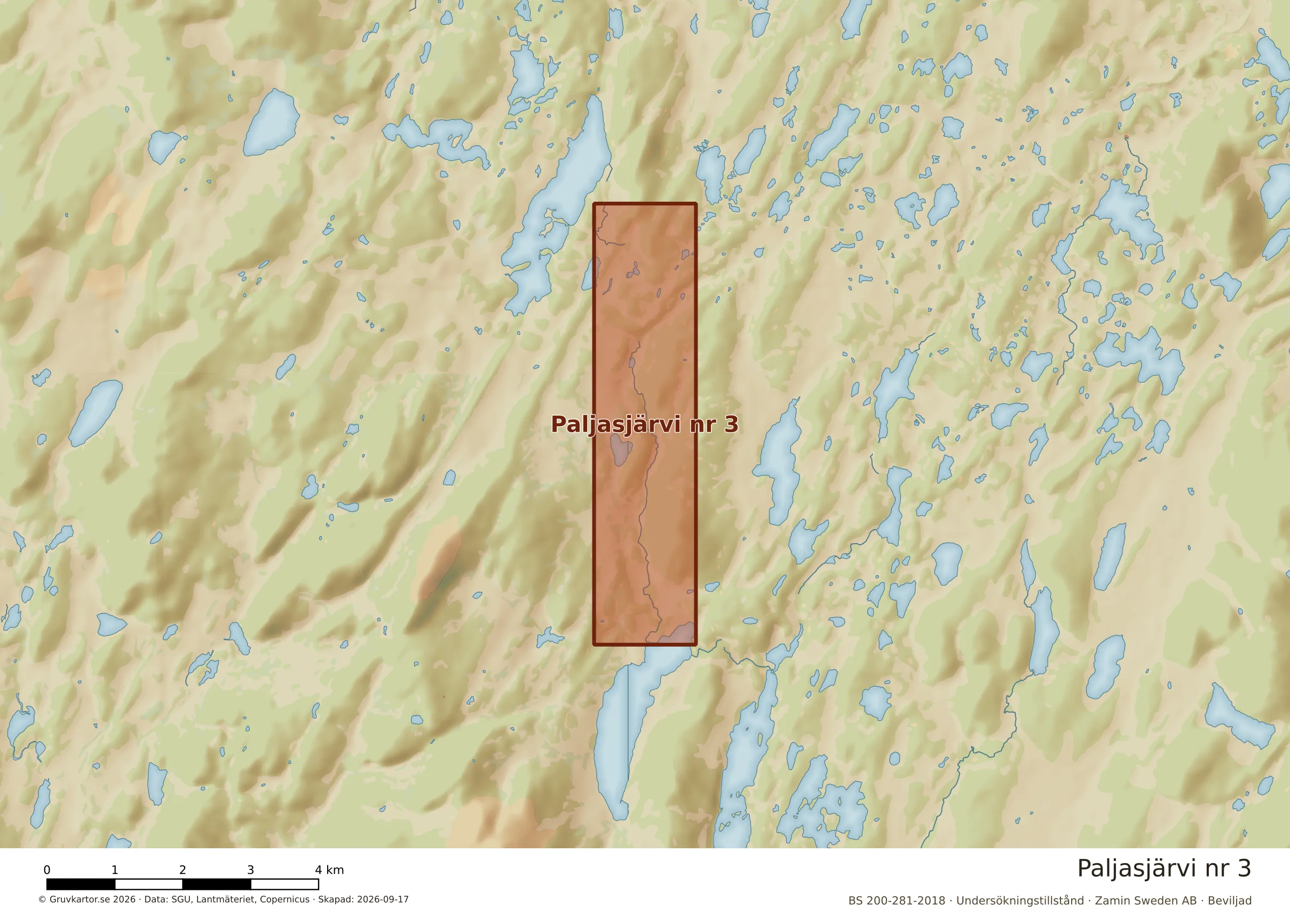 Närkarta över Paljasjärvi nr 3