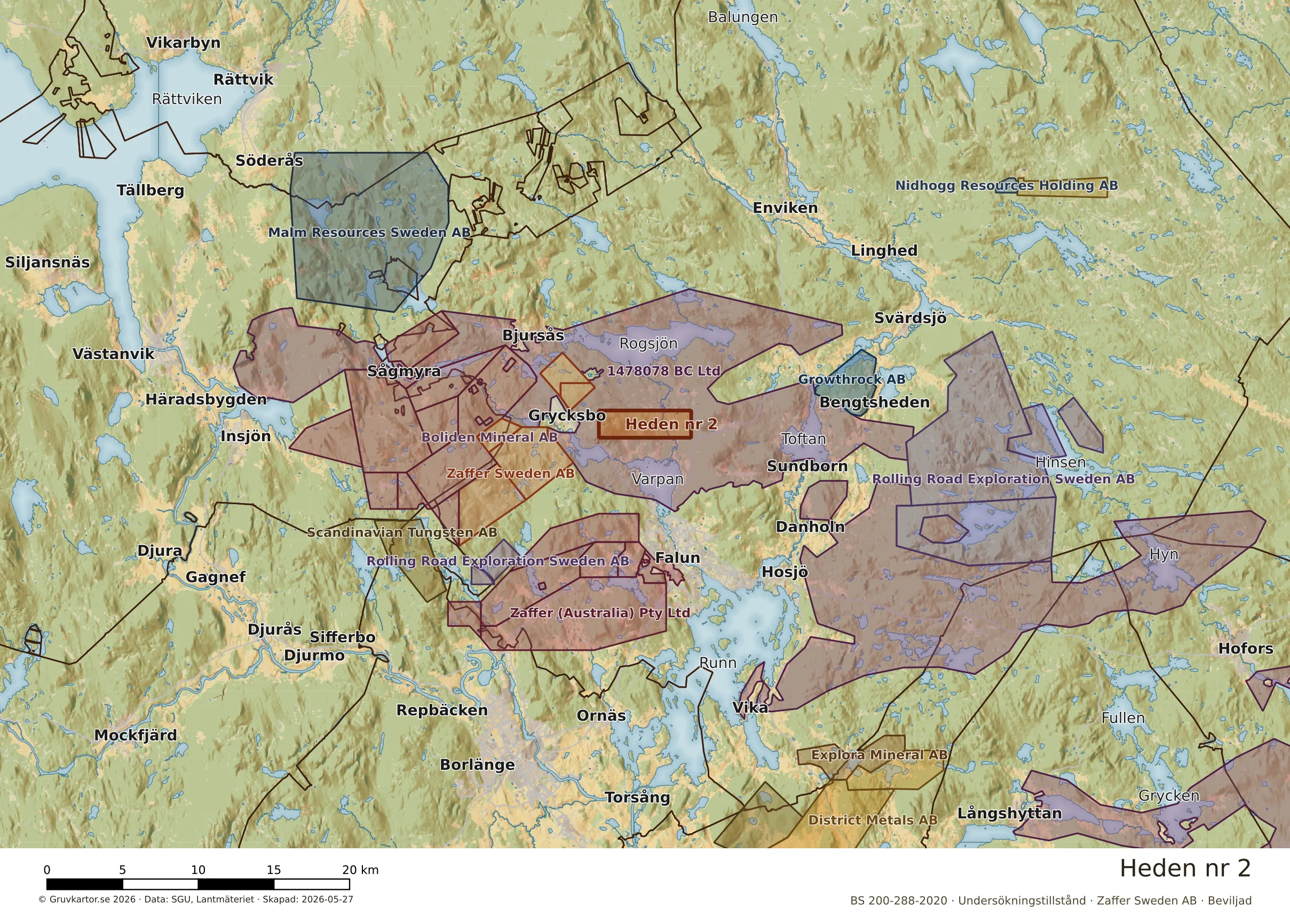 Översiktskarta över Heden nr 2 i sitt landskap