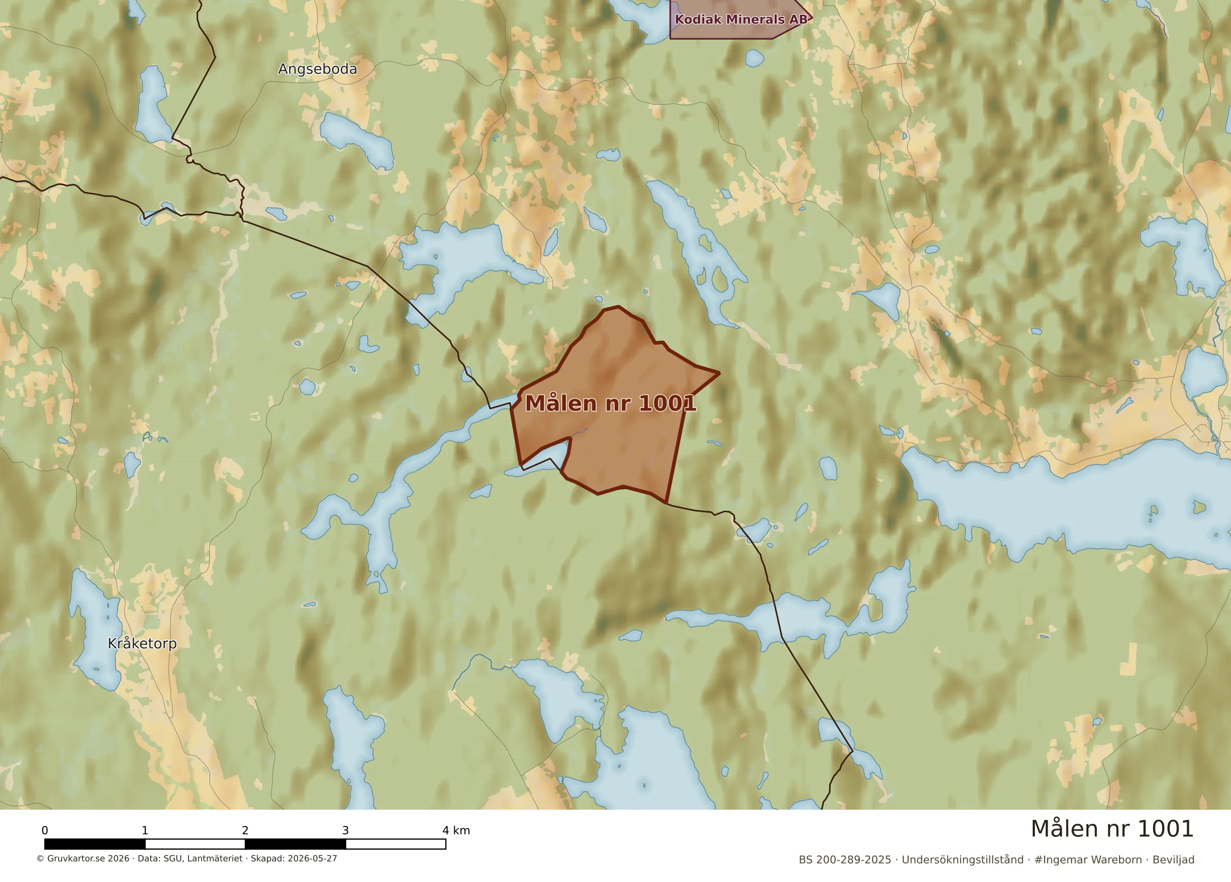 Närkarta över Målen nr 1001