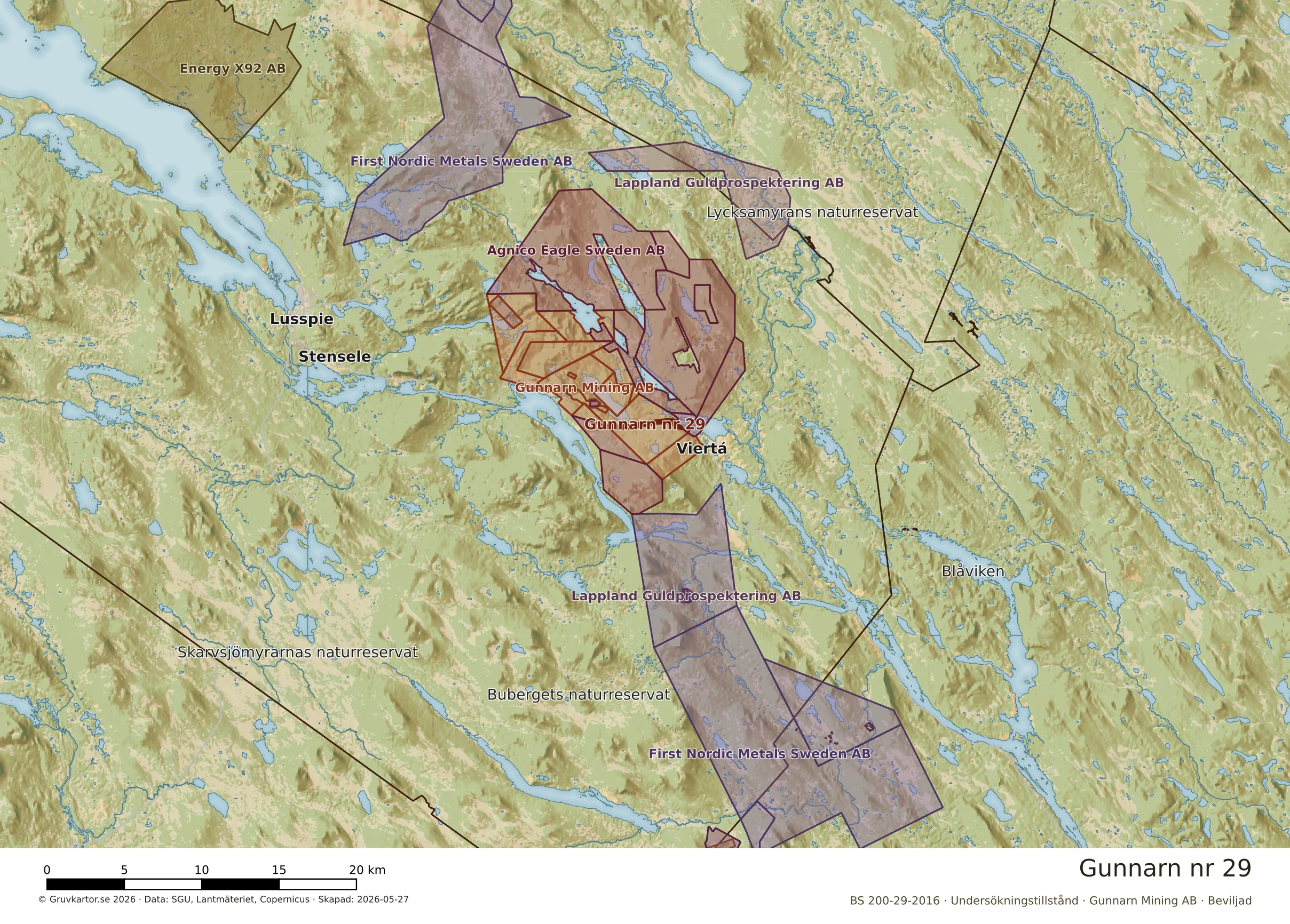 Översiktskarta över Gunnarn nr 29 i sitt landskap