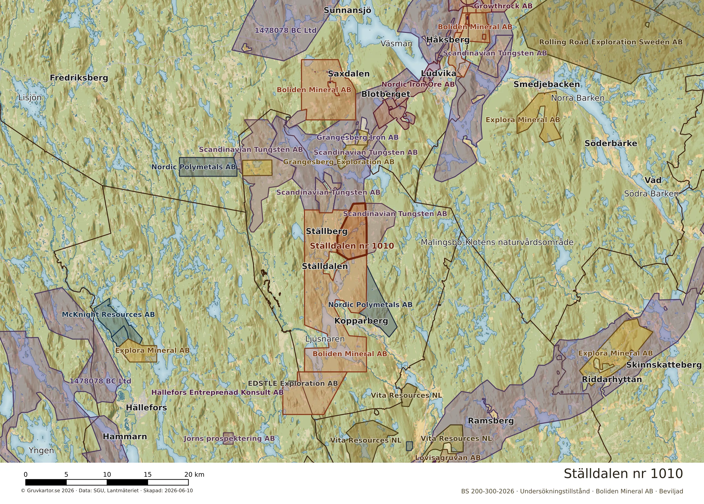 Översiktskarta över Ställdalen nr 1010 i sitt landskap