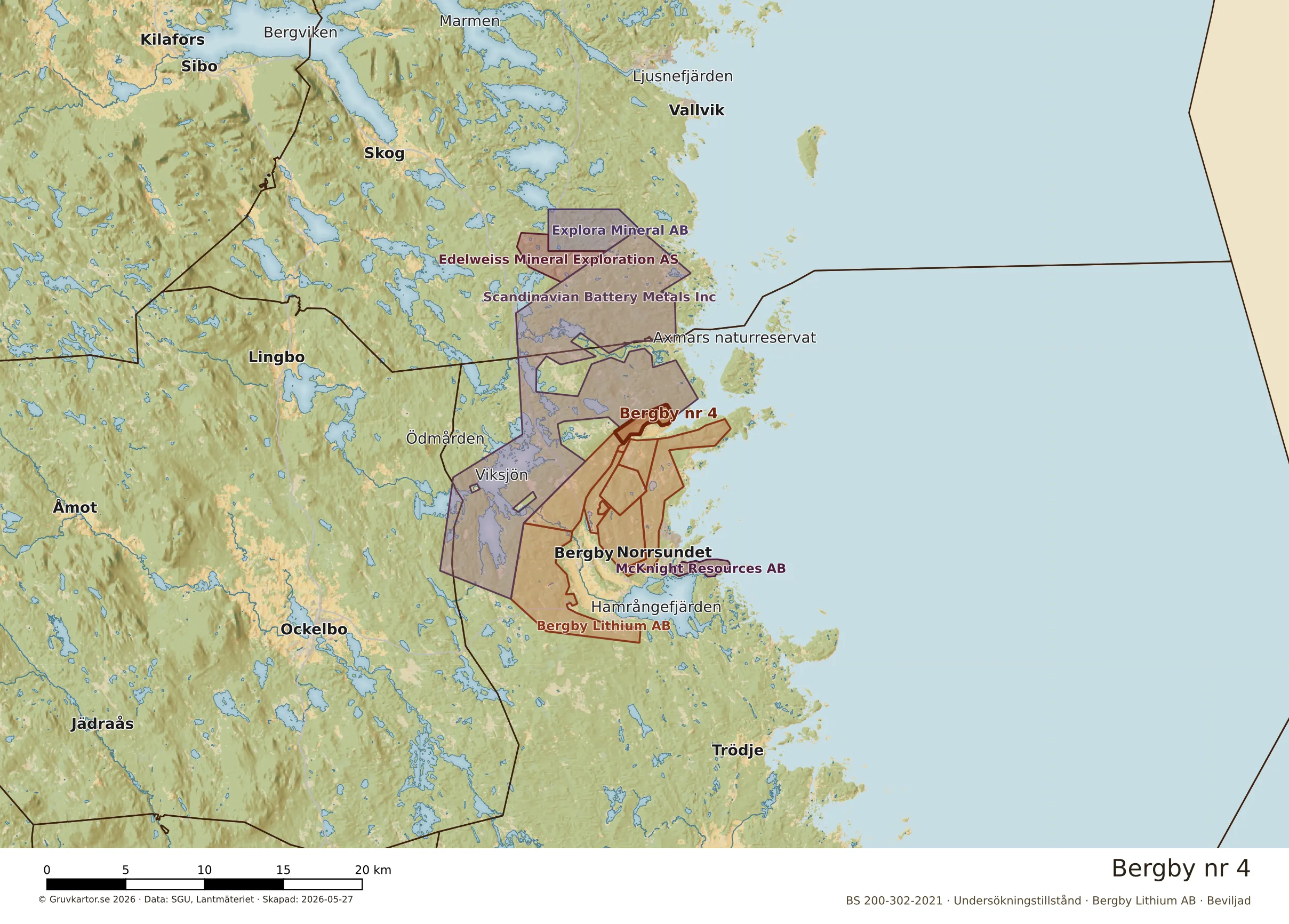 Översiktskarta över Bergby nr 4 i sitt landskap
