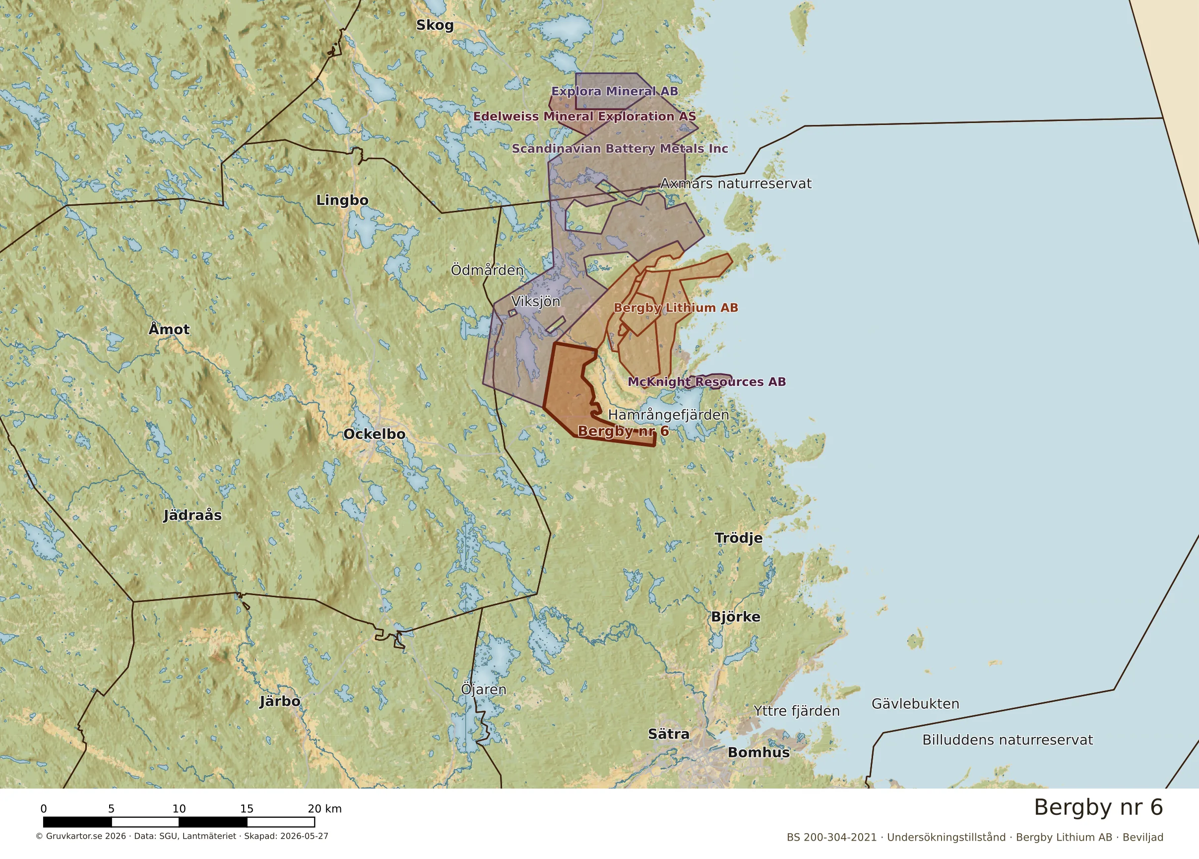 Översiktskarta över Bergby nr 6 i sitt landskap