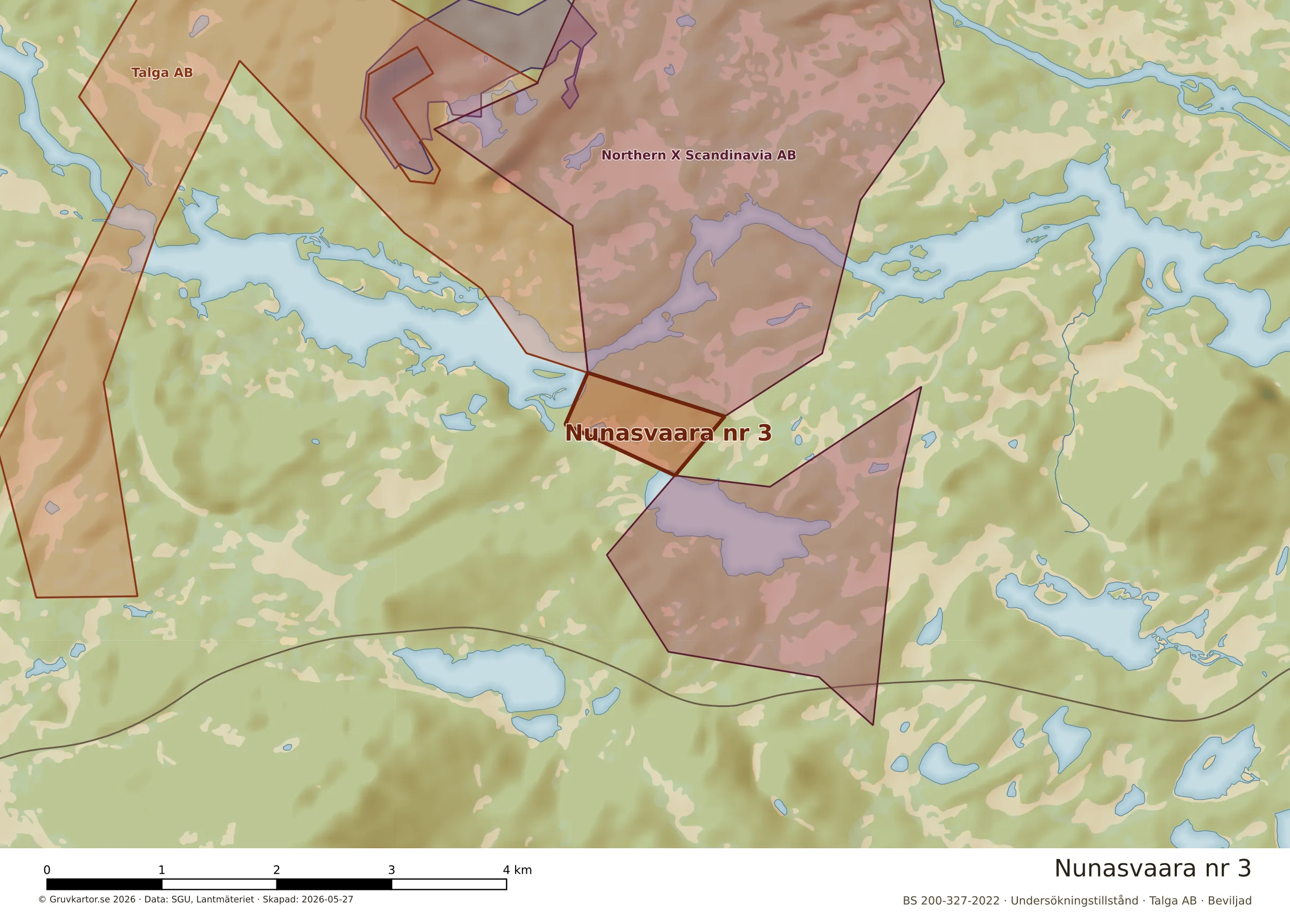 Närkarta över Nunasvaara nr 3