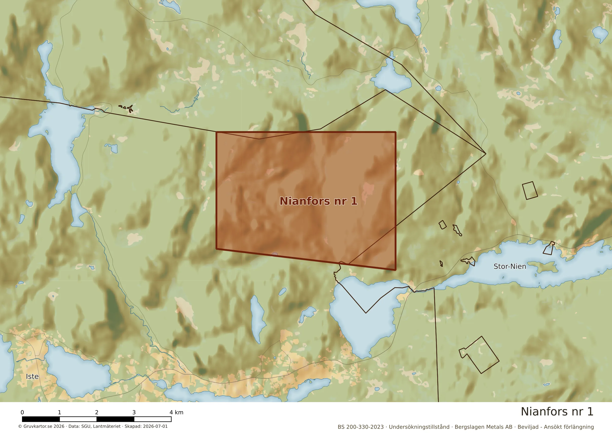 Närkarta över Nianfors nr 1