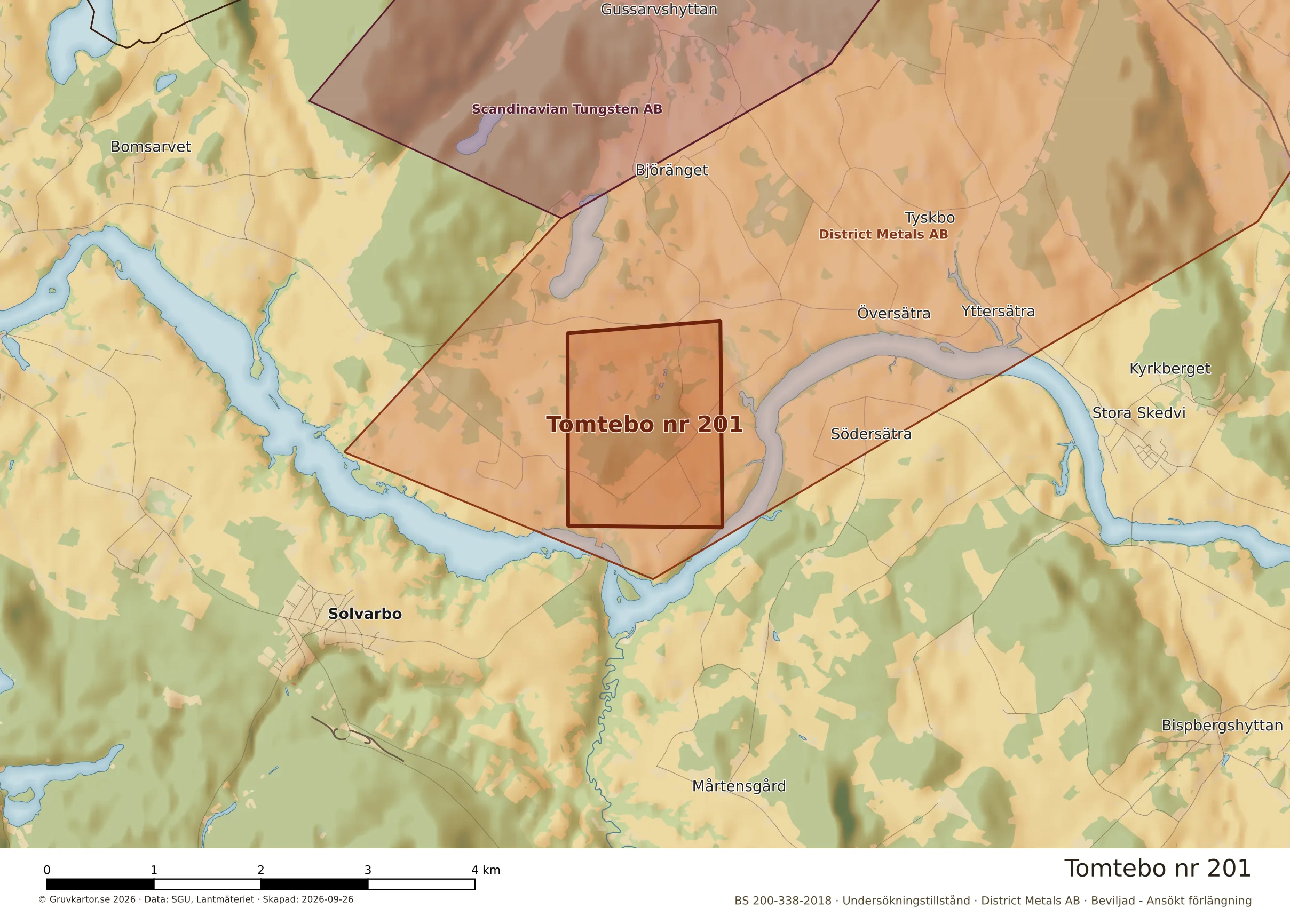 Närkarta över Tomtebo nr 201