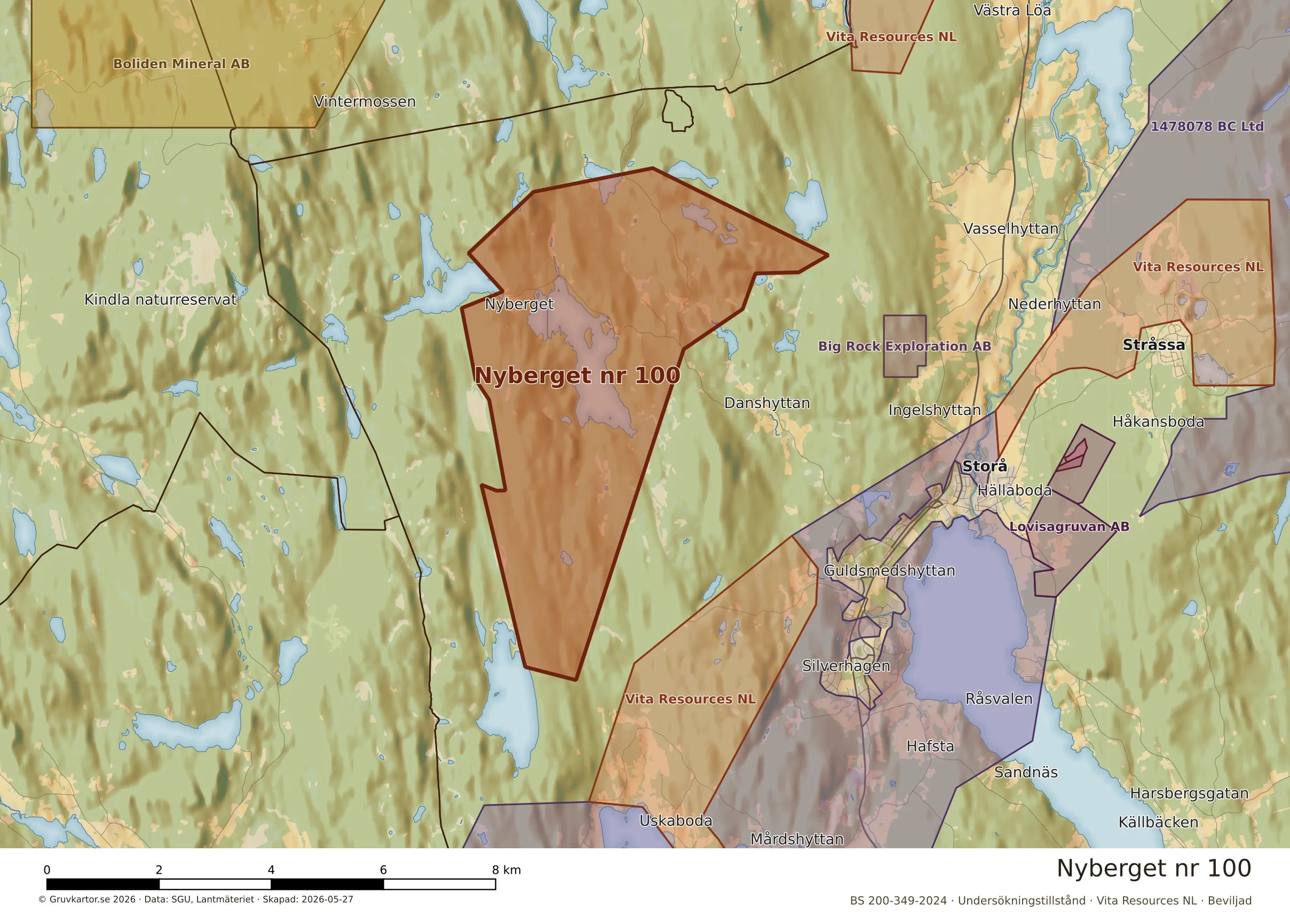 Närkarta över Nyberget nr 100