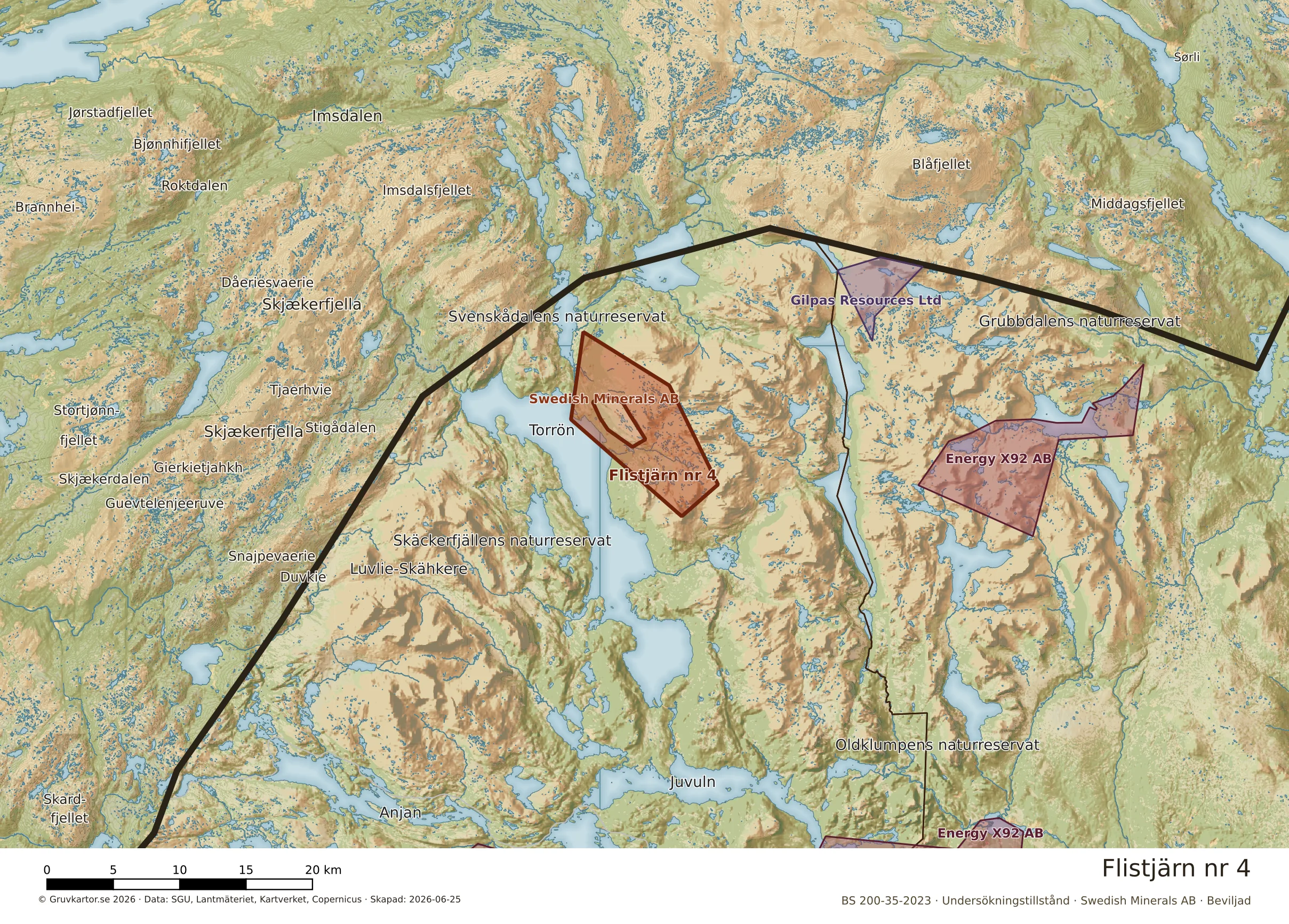 Översiktskarta över Flistjärn nr 4 i sitt landskap