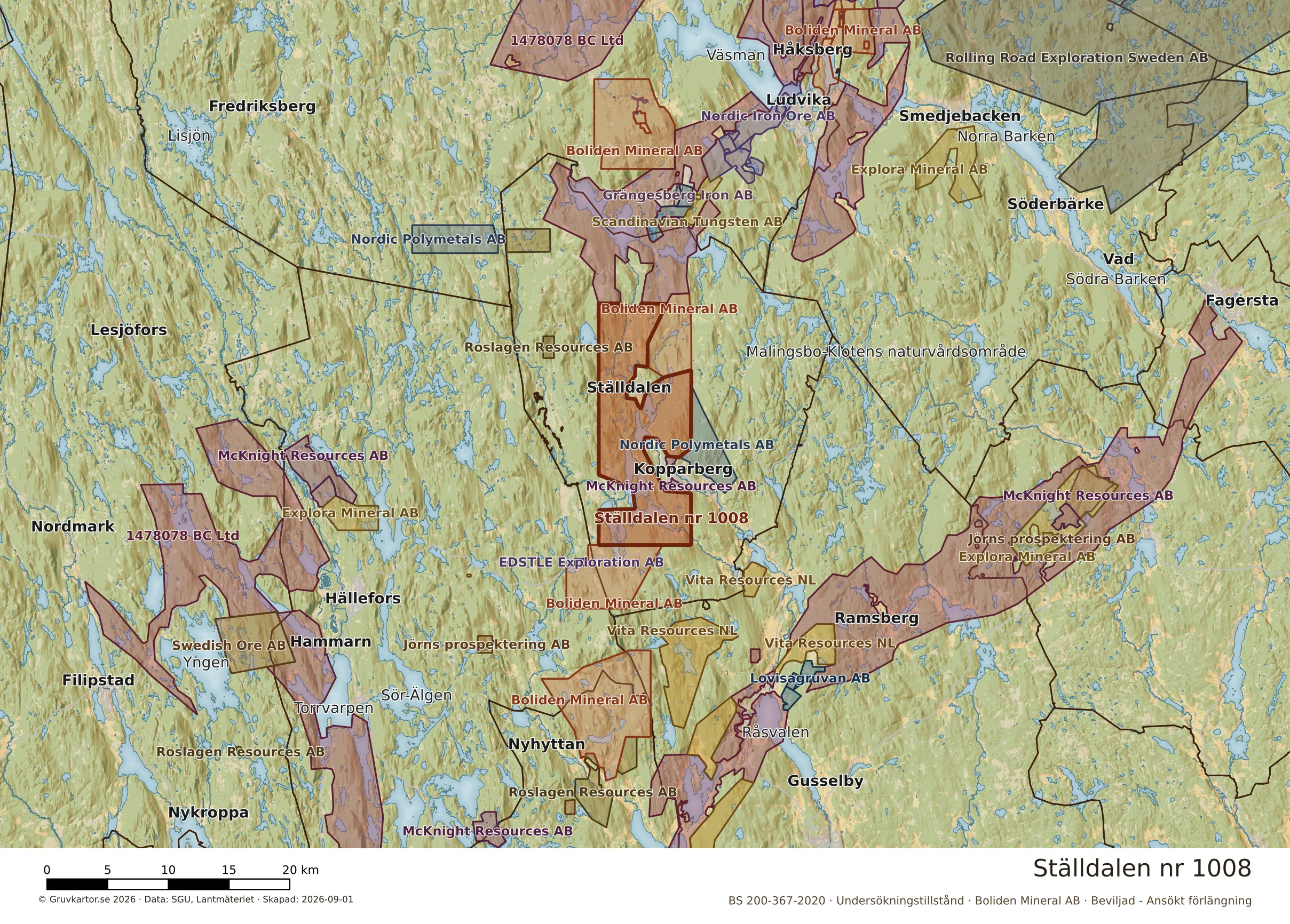 Översiktskarta över Ställdalen nr 1008 i sitt landskap