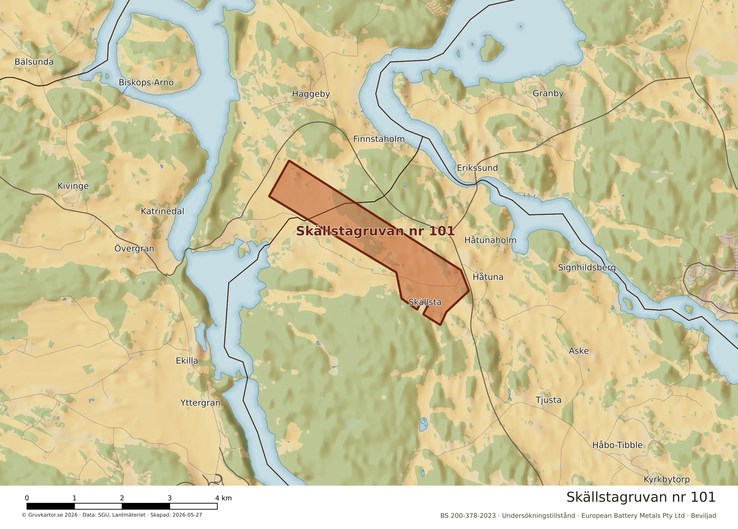 Närkarta över Skällstagruvan nr 101