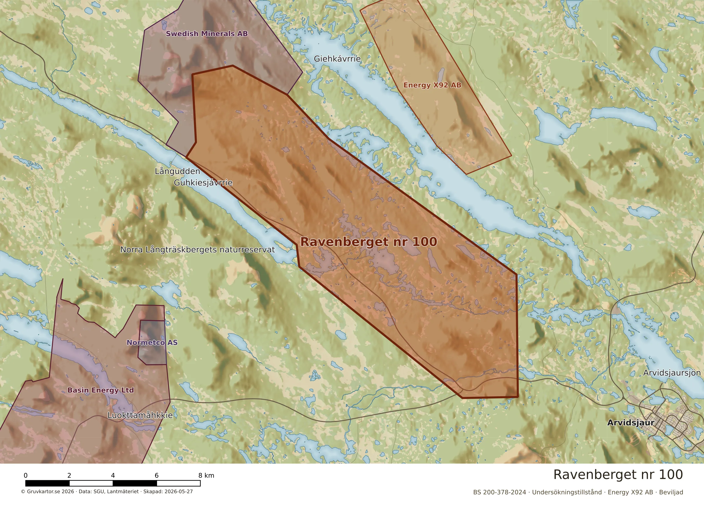 Närkarta över Ravenberget nr 100