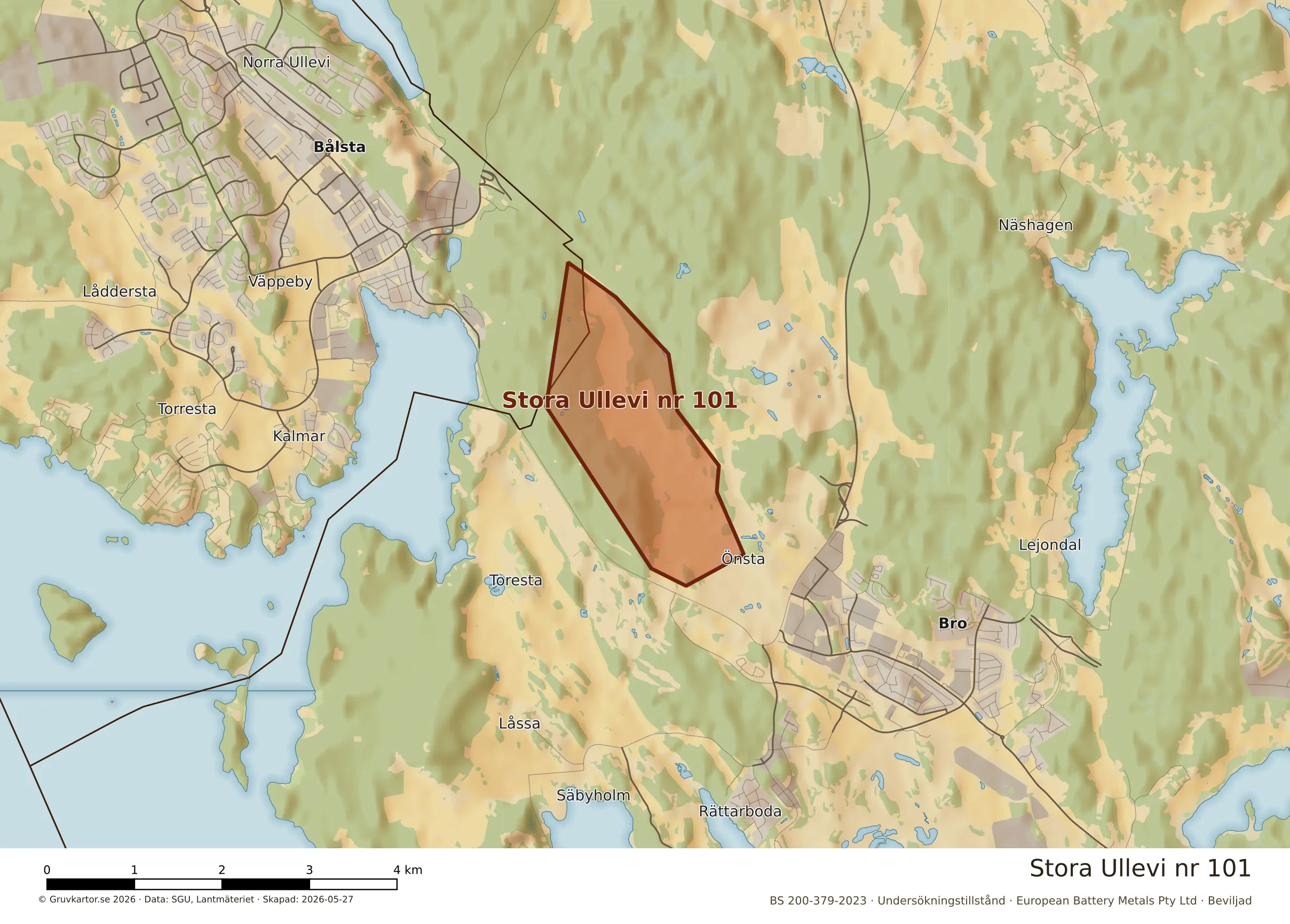 Närkarta över Stora Ullevi nr 101