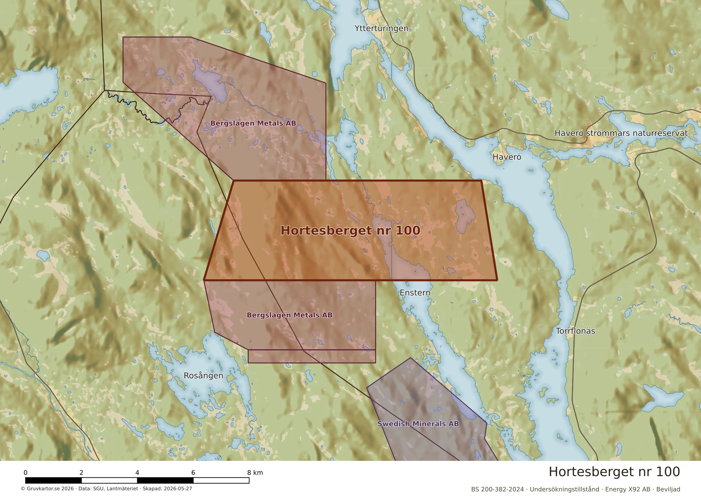 Närkarta över Hortesberget nr 100