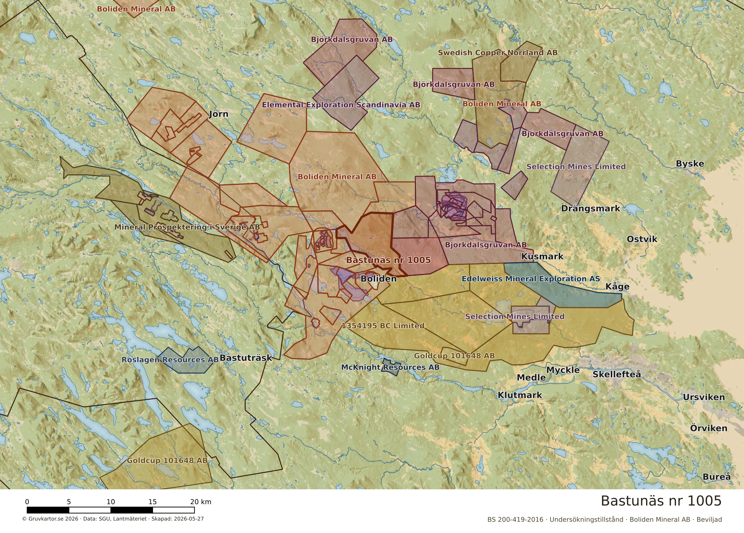 Översiktskarta över Bastunäs nr 1005 i sitt landskap