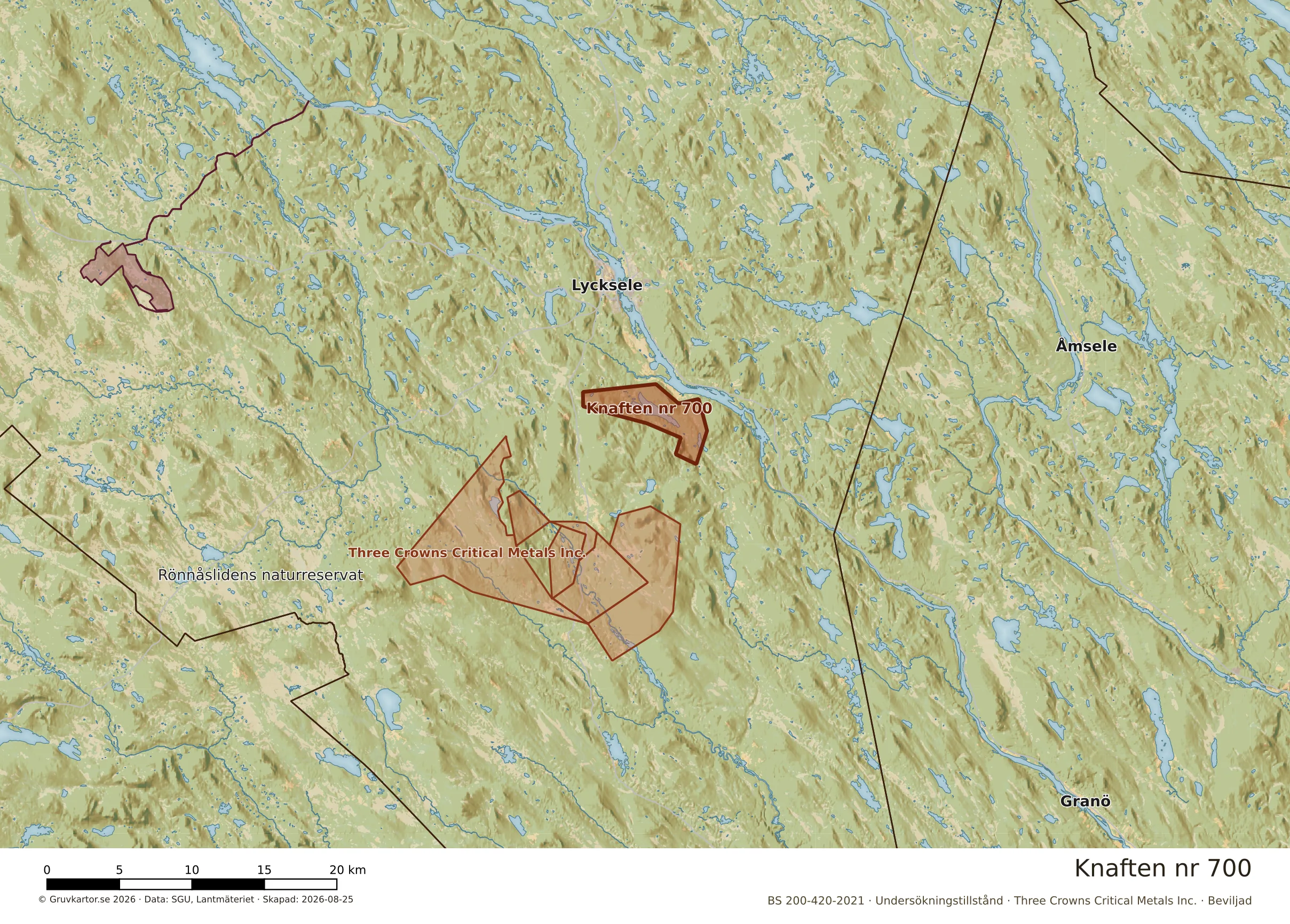Översiktskarta över Knaften nr 700 i sitt landskap