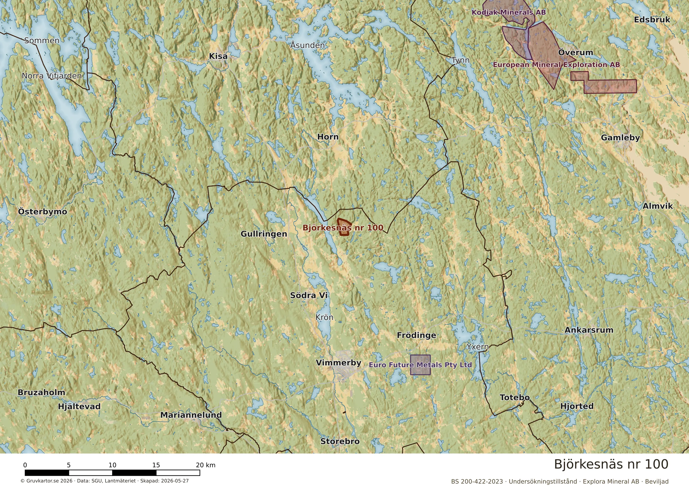 Karta över Björkesnäs nr 100