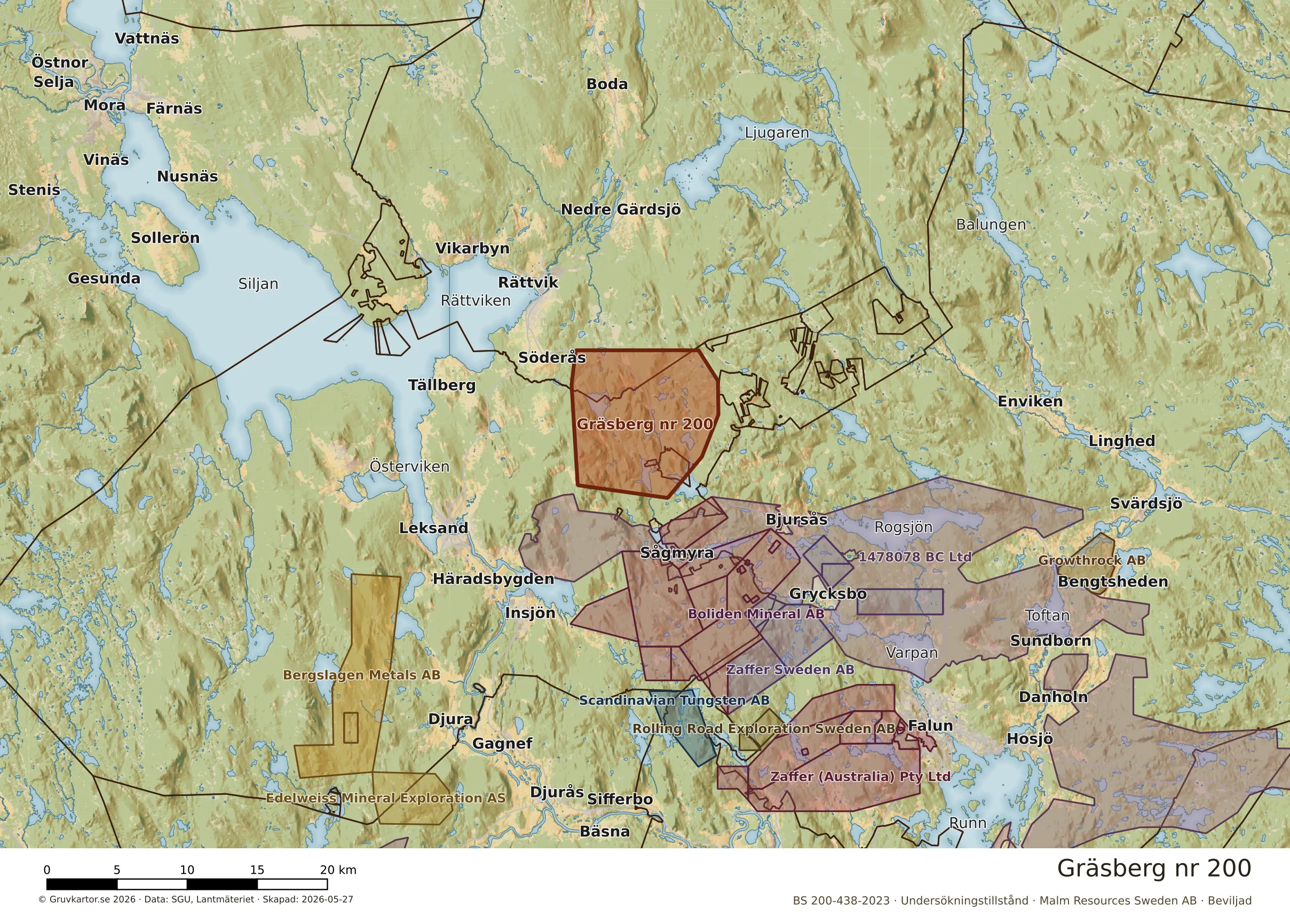 Översiktskarta över Gräsberg nr 200 i sitt landskap
