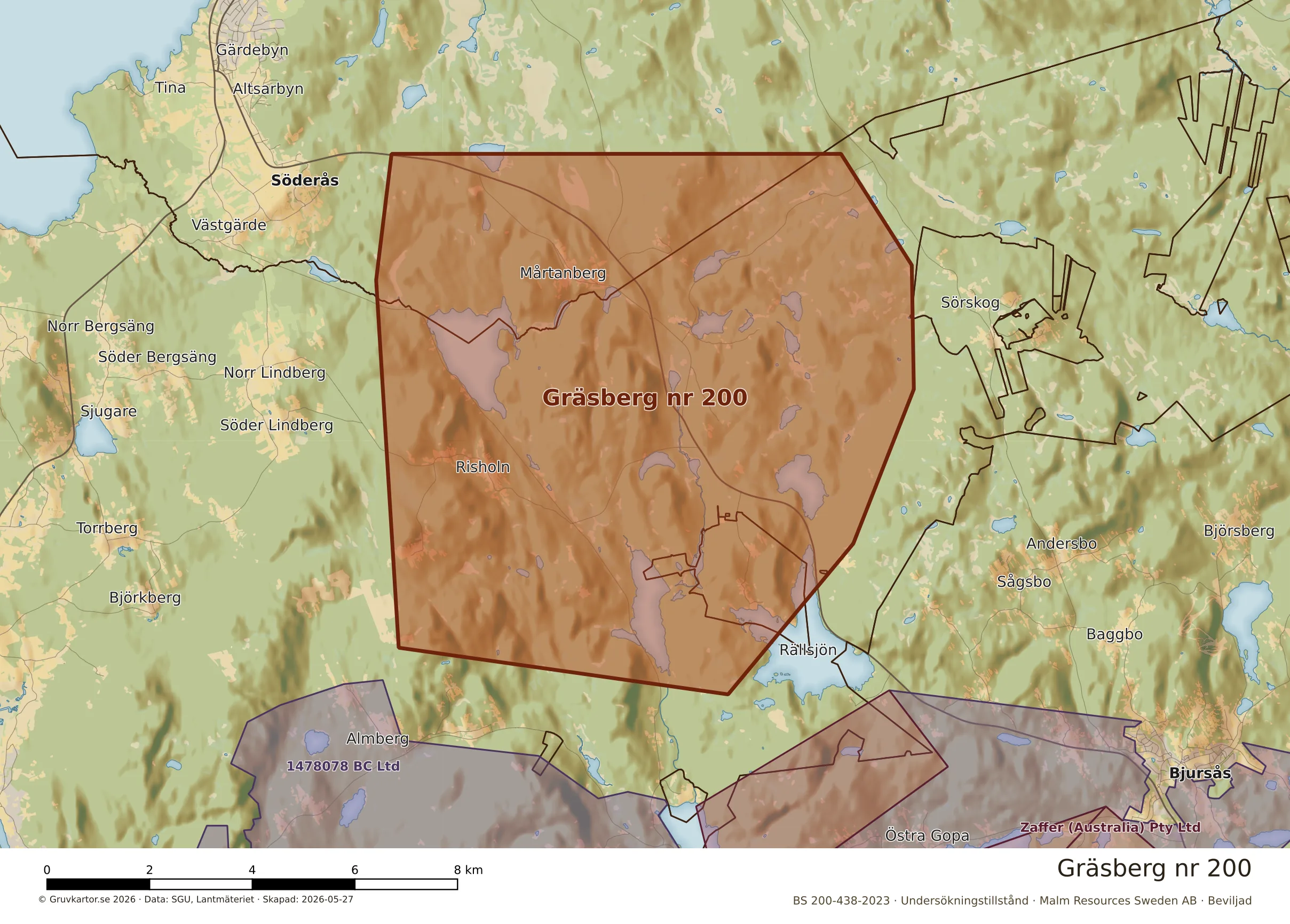 Närkarta över Gräsberg nr 200