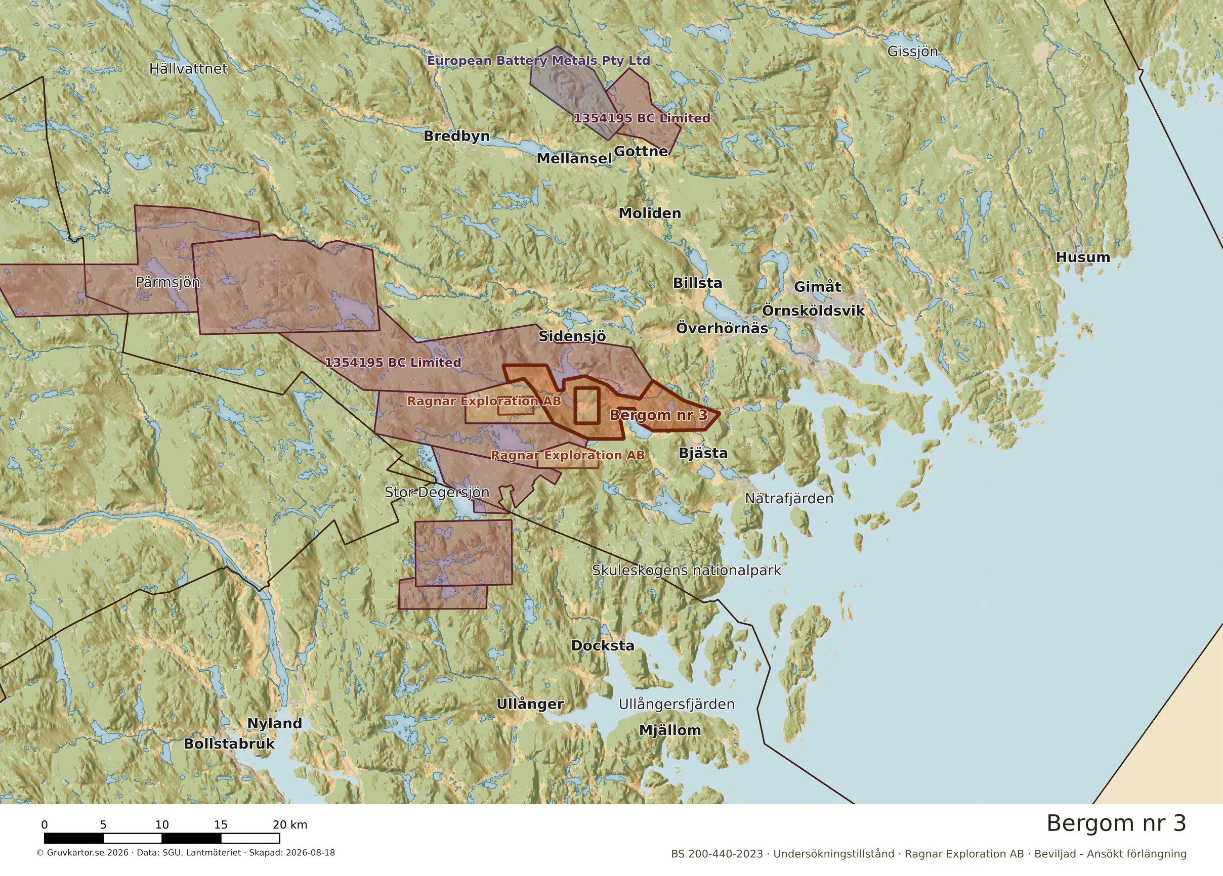 Översiktskarta över Bergom nr 3 i sitt landskap