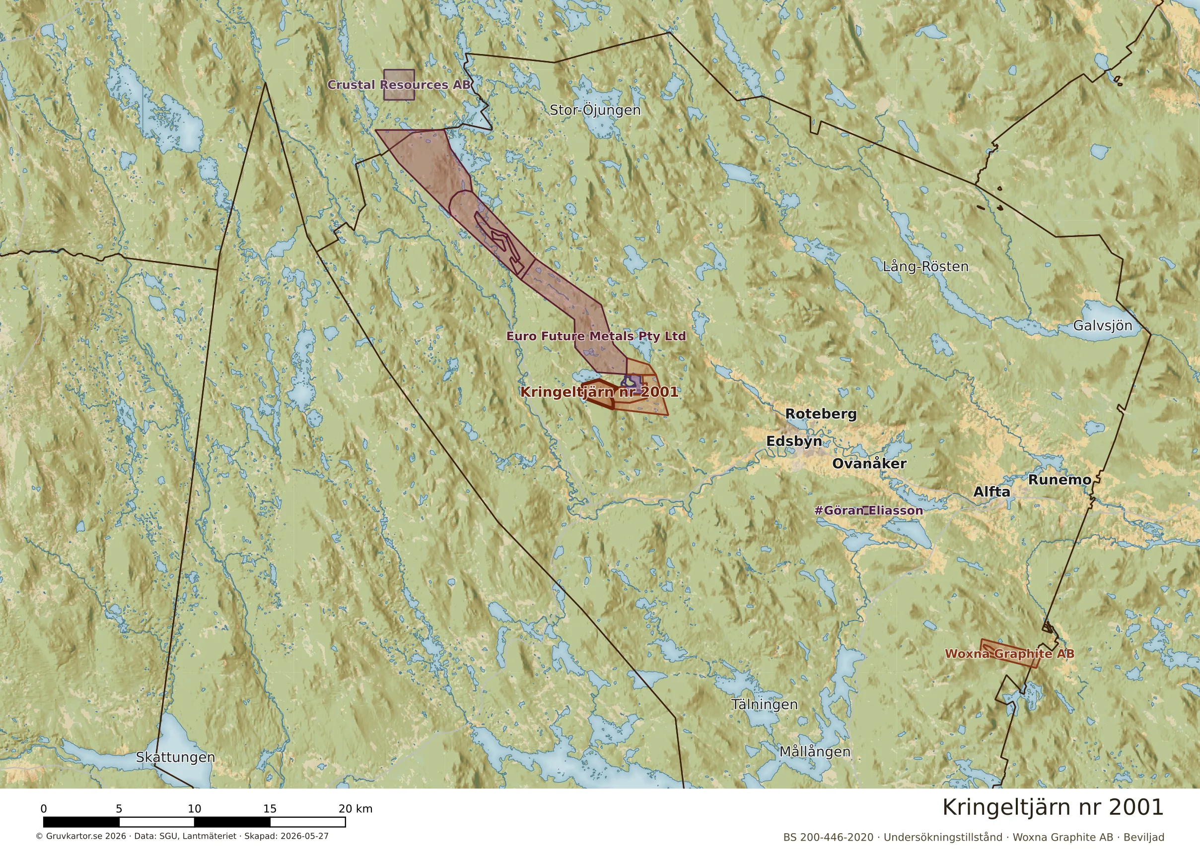 Översiktskarta över Kringeltjärn nr 2001 i sitt landskap