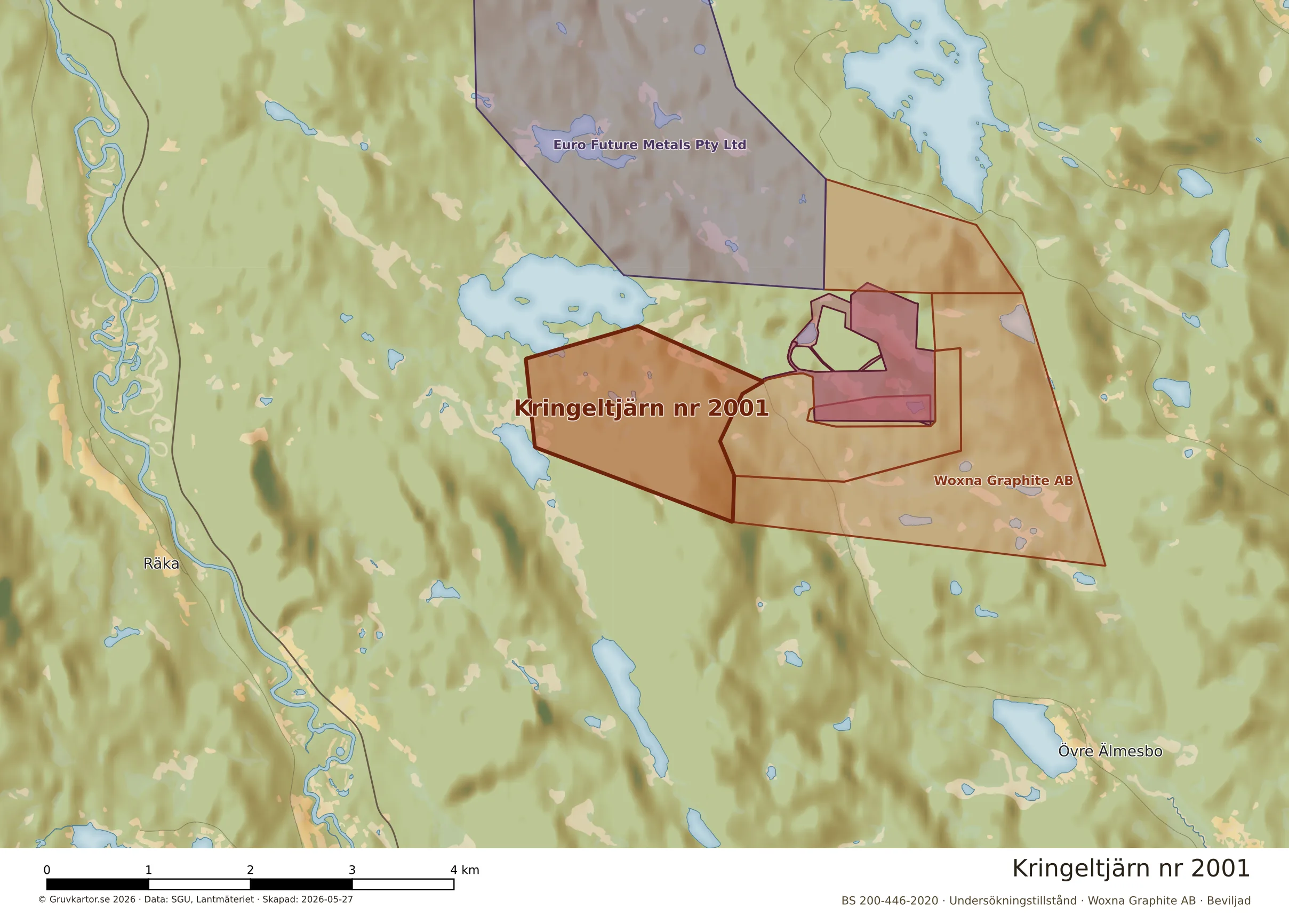 Närkarta över Kringeltjärn nr 2001