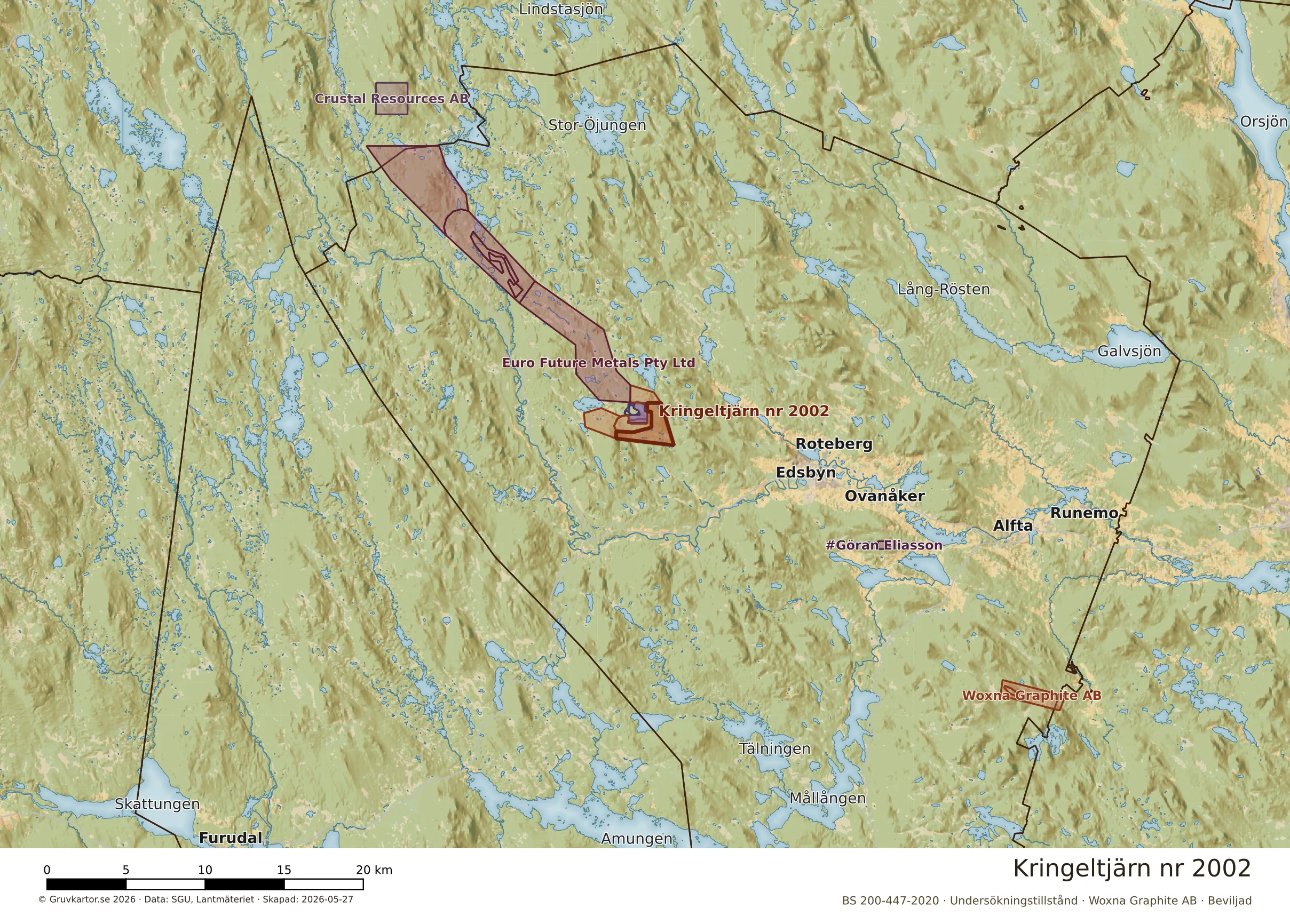 Översiktskarta över Kringeltjärn nr 2002 i sitt landskap