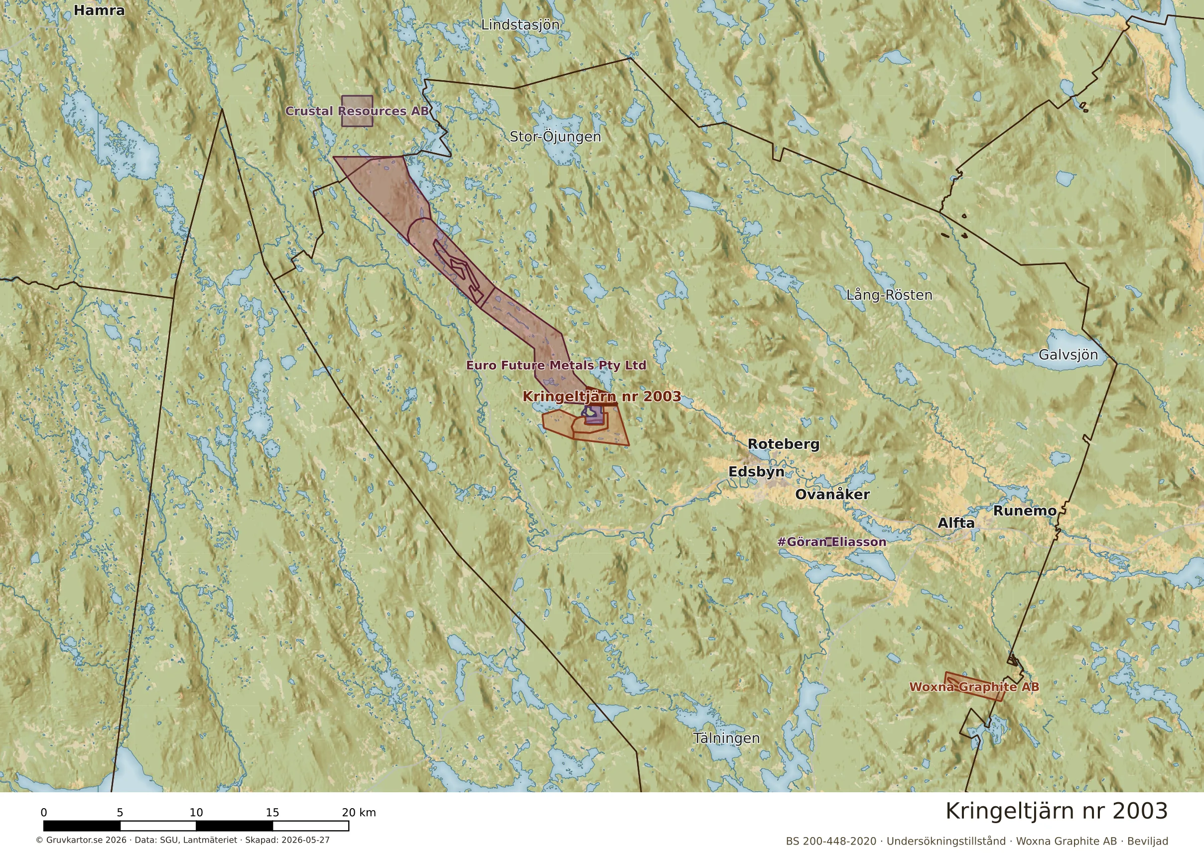 Översiktskarta över Kringeltjärn nr 2003 i sitt landskap