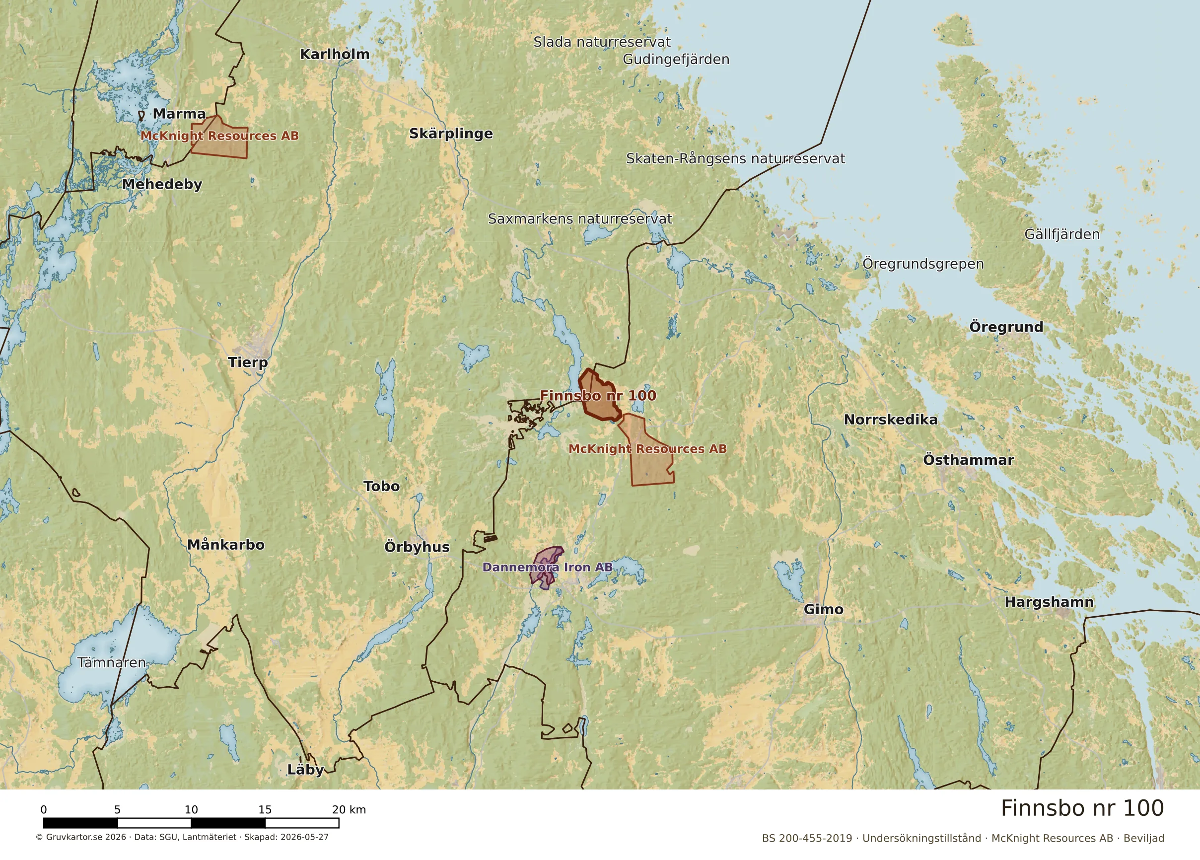 Översiktskarta över Finnsbo nr 100 i sitt landskap