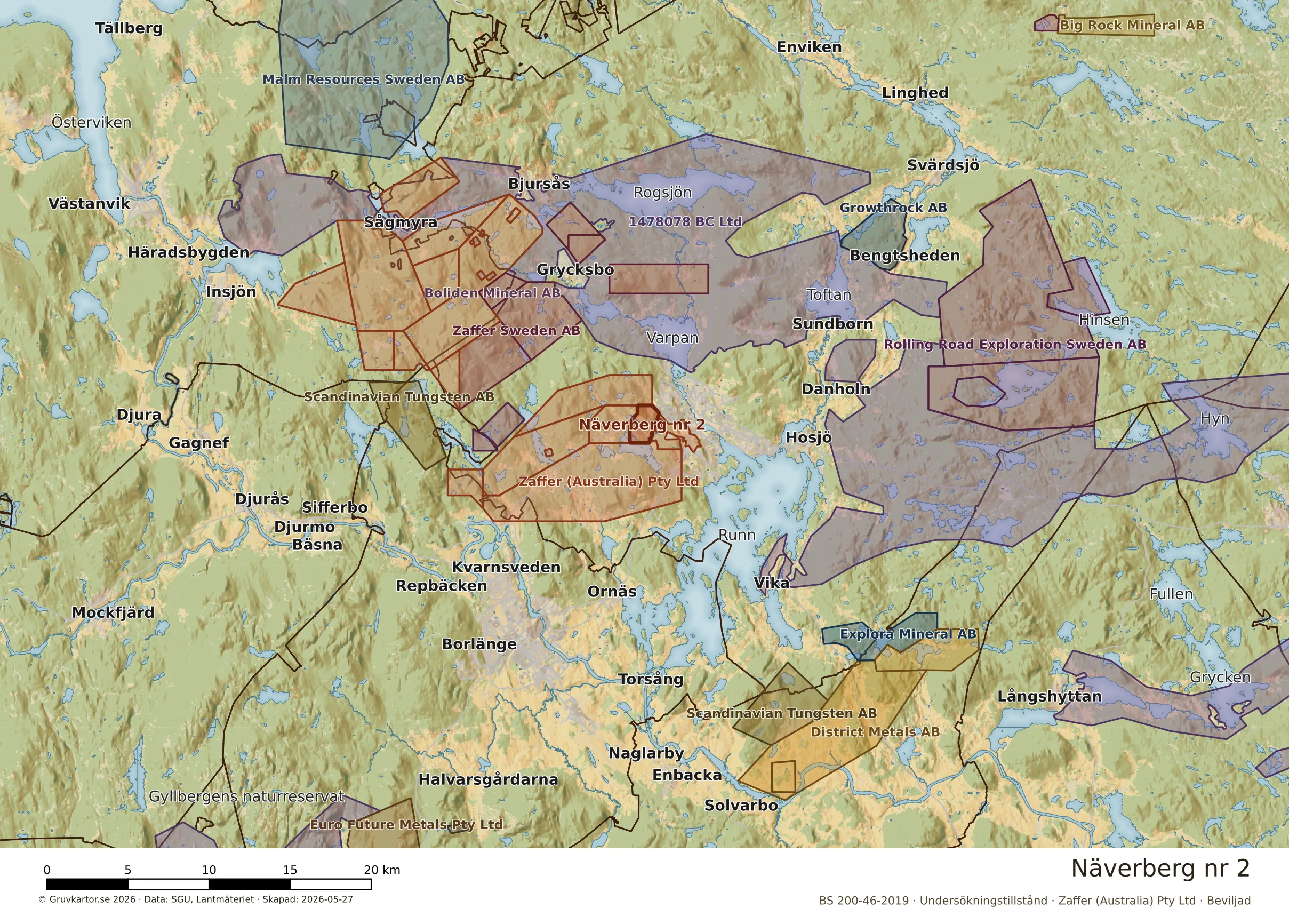 Översiktskarta över Näverberg nr 2 i sitt landskap