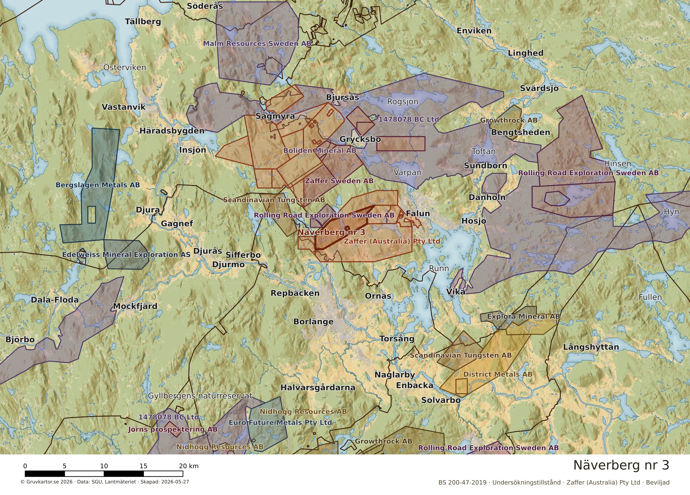 Översiktskarta över Näverberg nr 3 i sitt landskap
