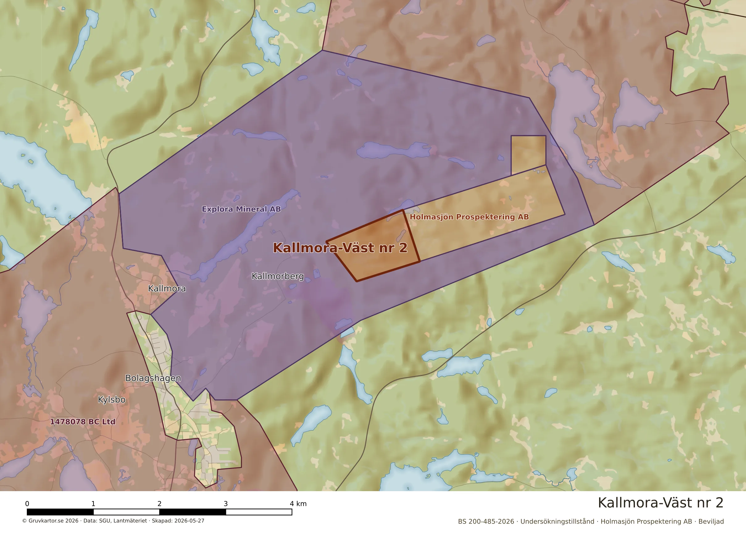 Närkarta över Kallmora-Väst nr 2