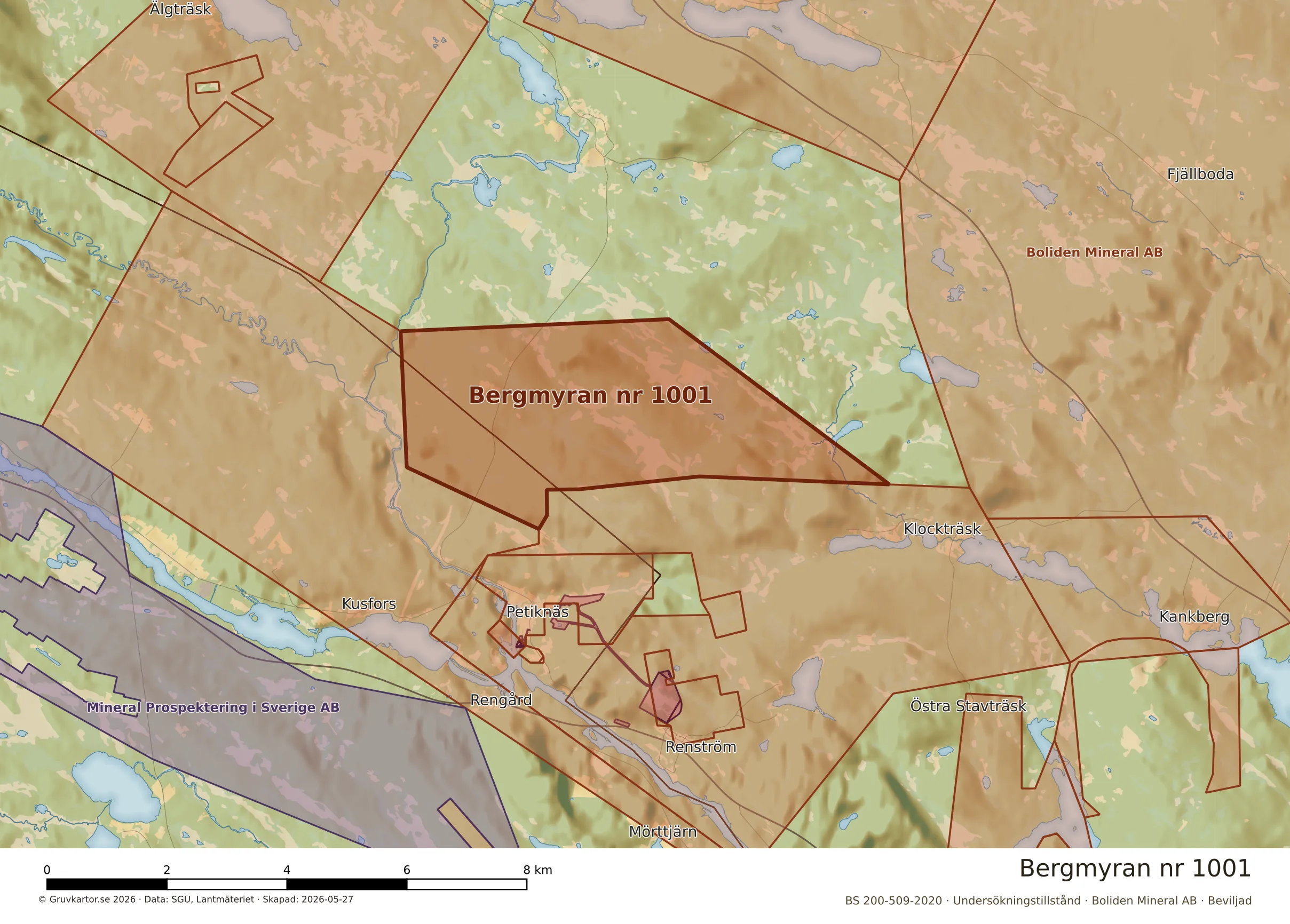 Närkarta över Bergmyran nr 1001