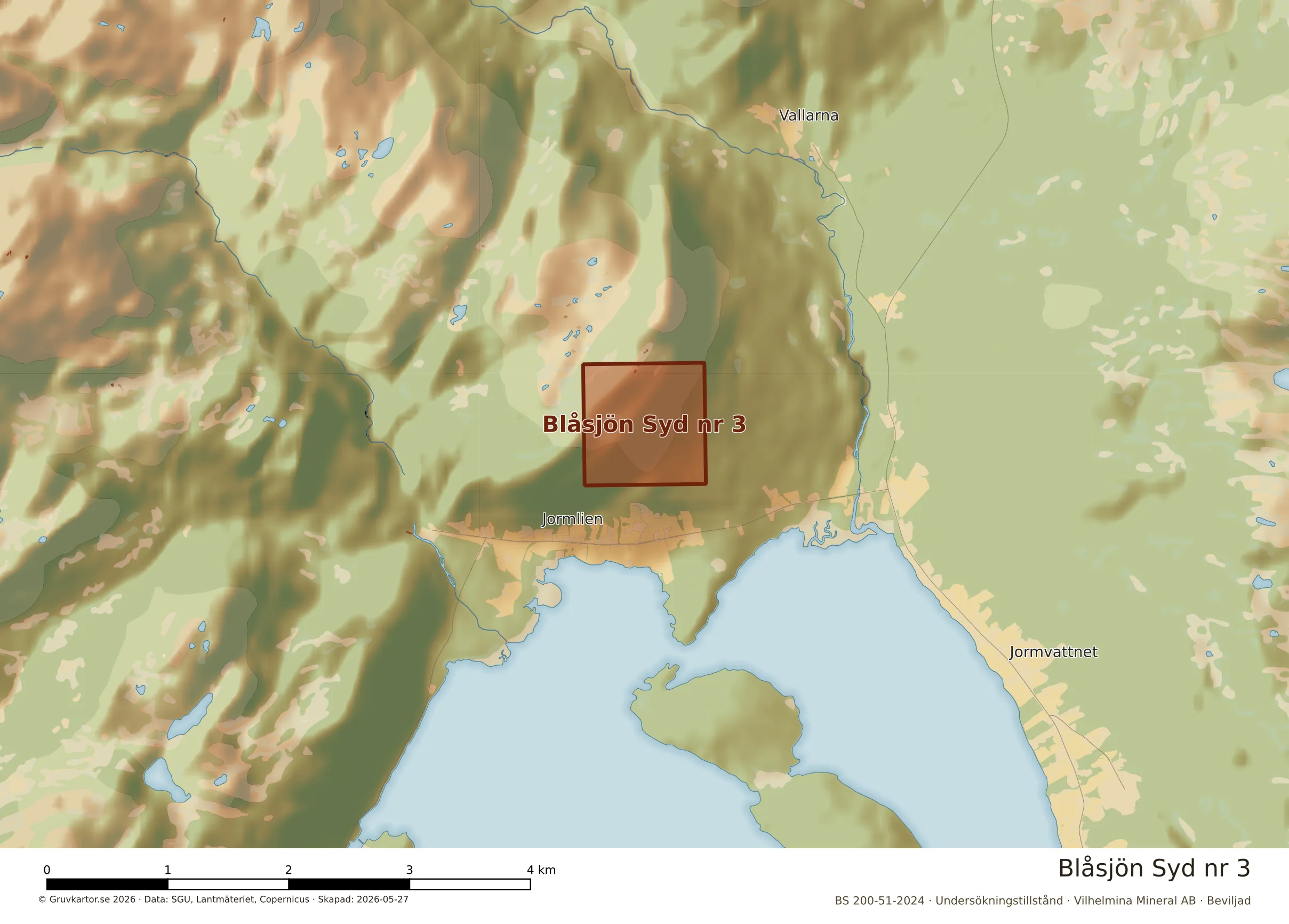 Närkarta över Blåsjön Syd nr 3