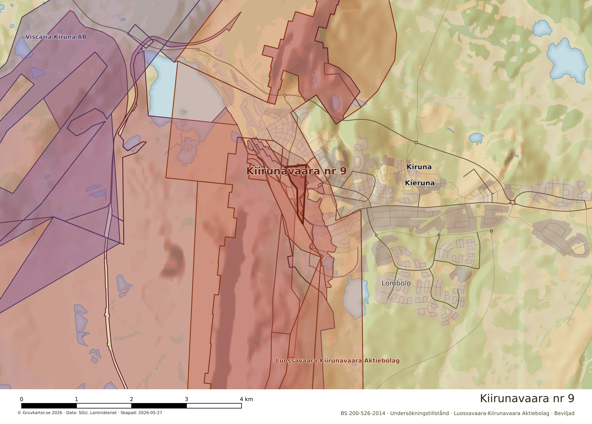Närkarta över Kiirunavaara nr 9