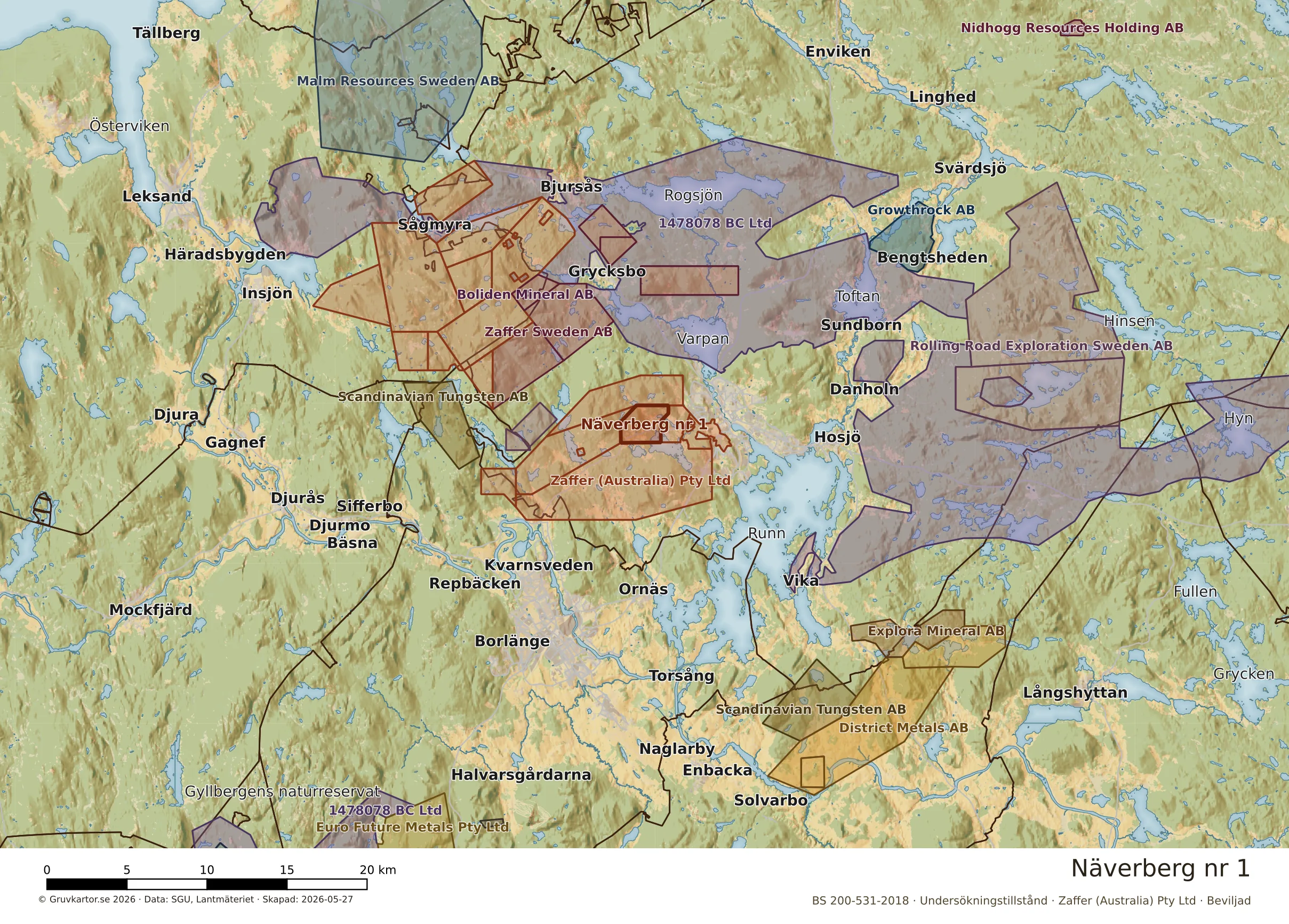 Översiktskarta över Näverberg nr 1 i sitt landskap