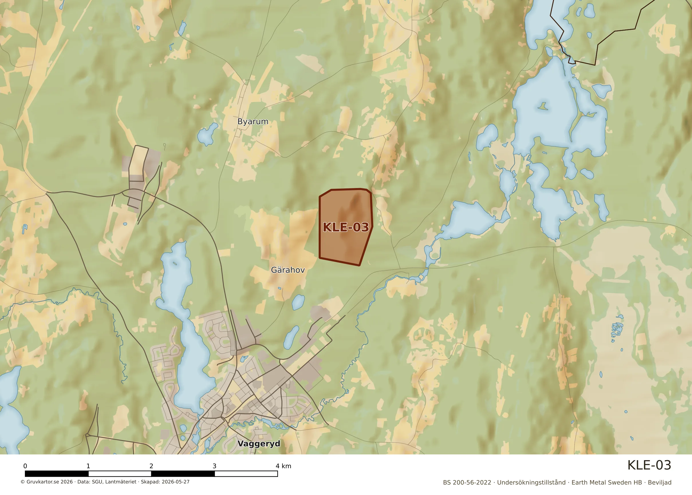 Närkarta över KLE-03