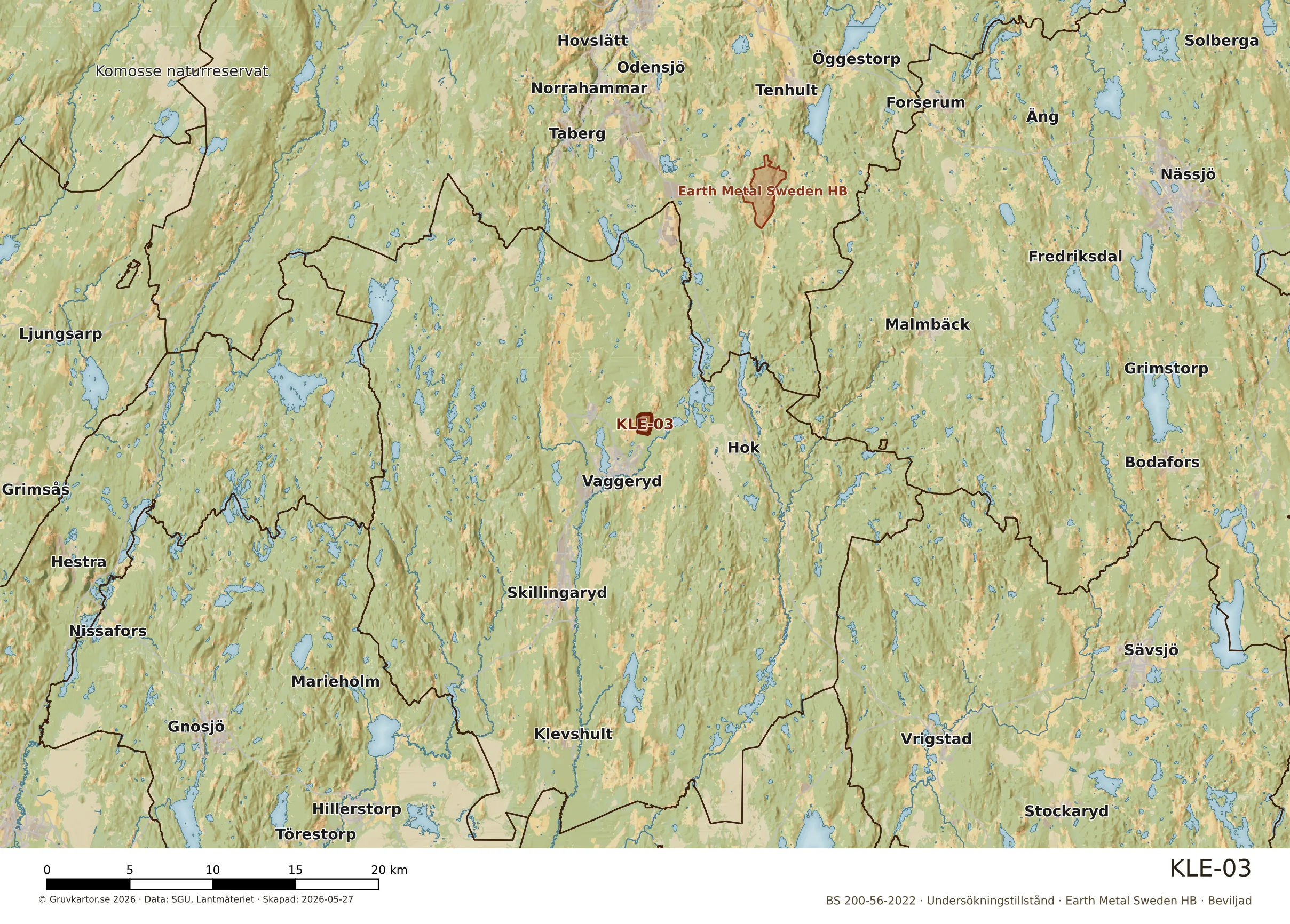 Översiktskarta över KLE-03 i sitt landskap