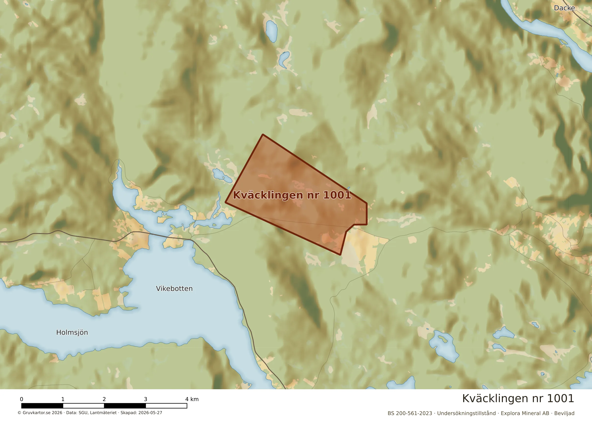 Närkarta över Kväcklingen nr 1001