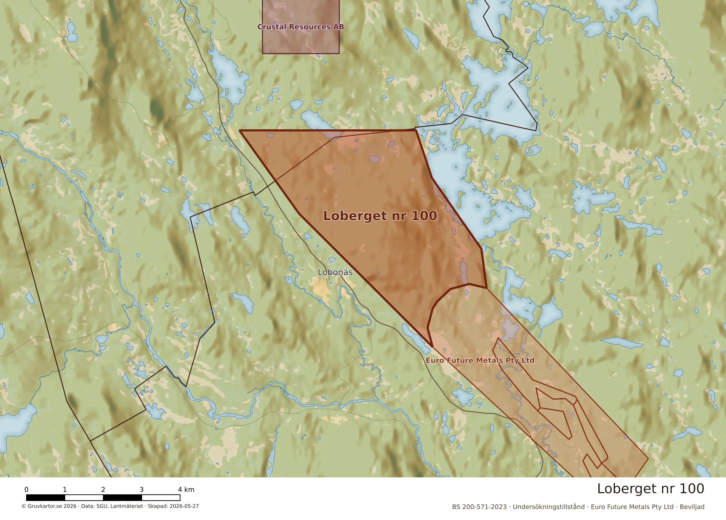 Närkarta över Loberget nr 100