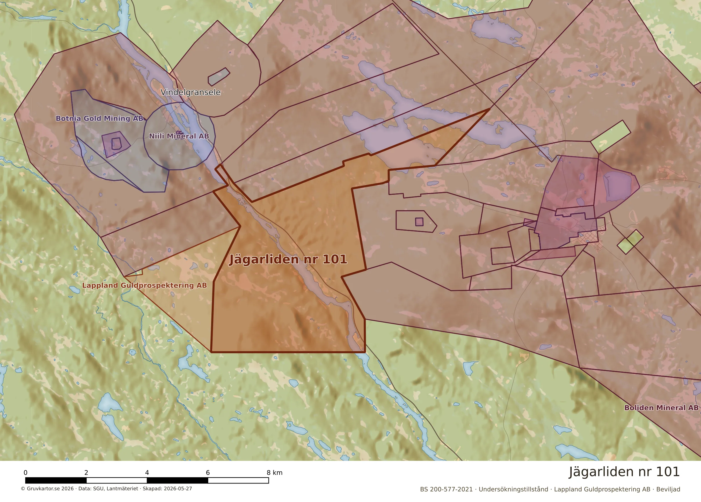 Närkarta över Jägarliden nr 101