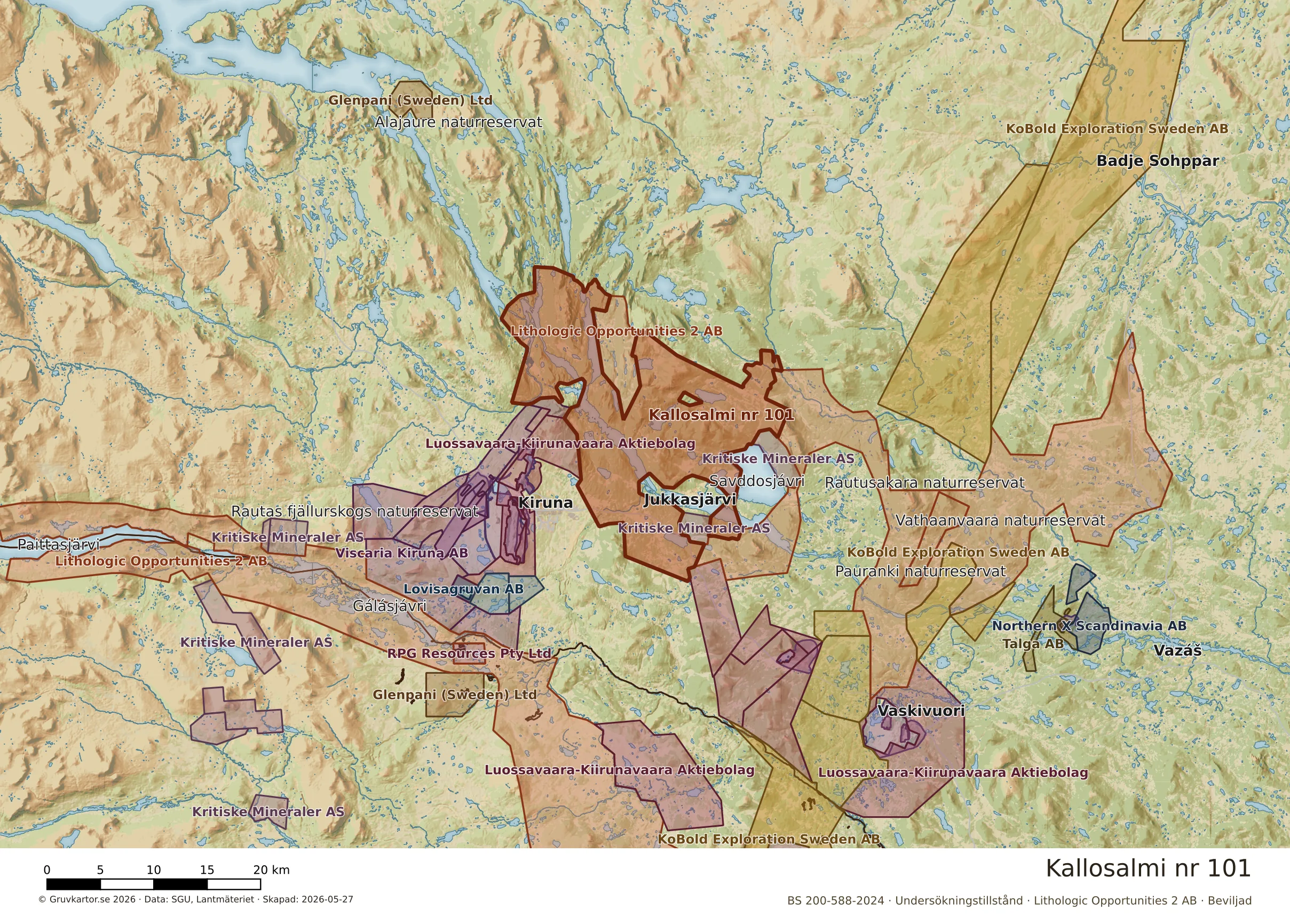 Översiktskarta över Kallosalmi nr 101 i sitt landskap