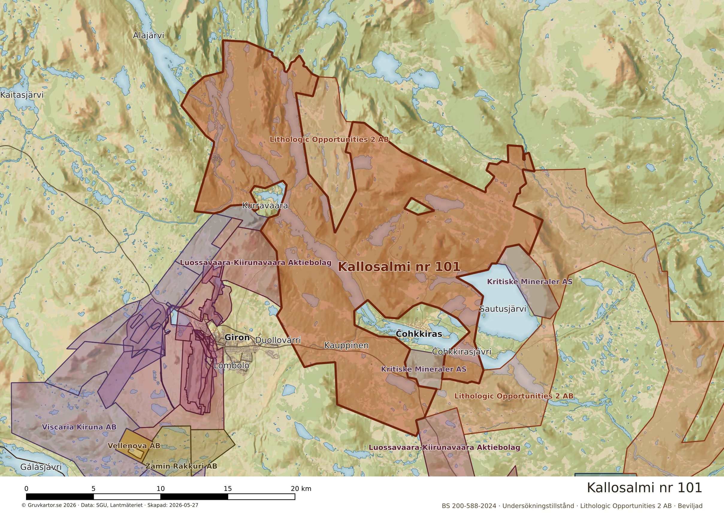 Närkarta över Kallosalmi nr 101