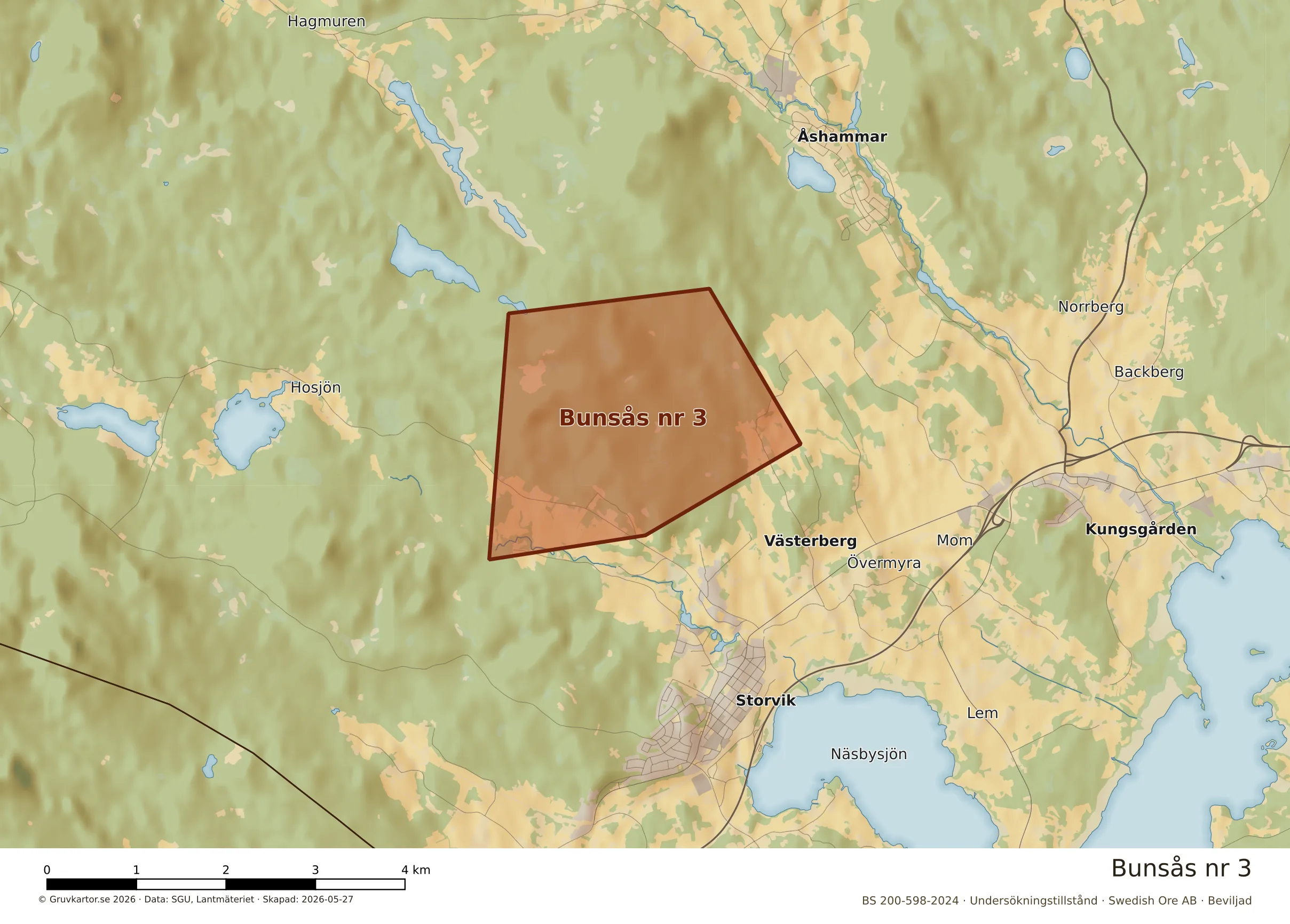 Närkarta över Bunsås nr 3