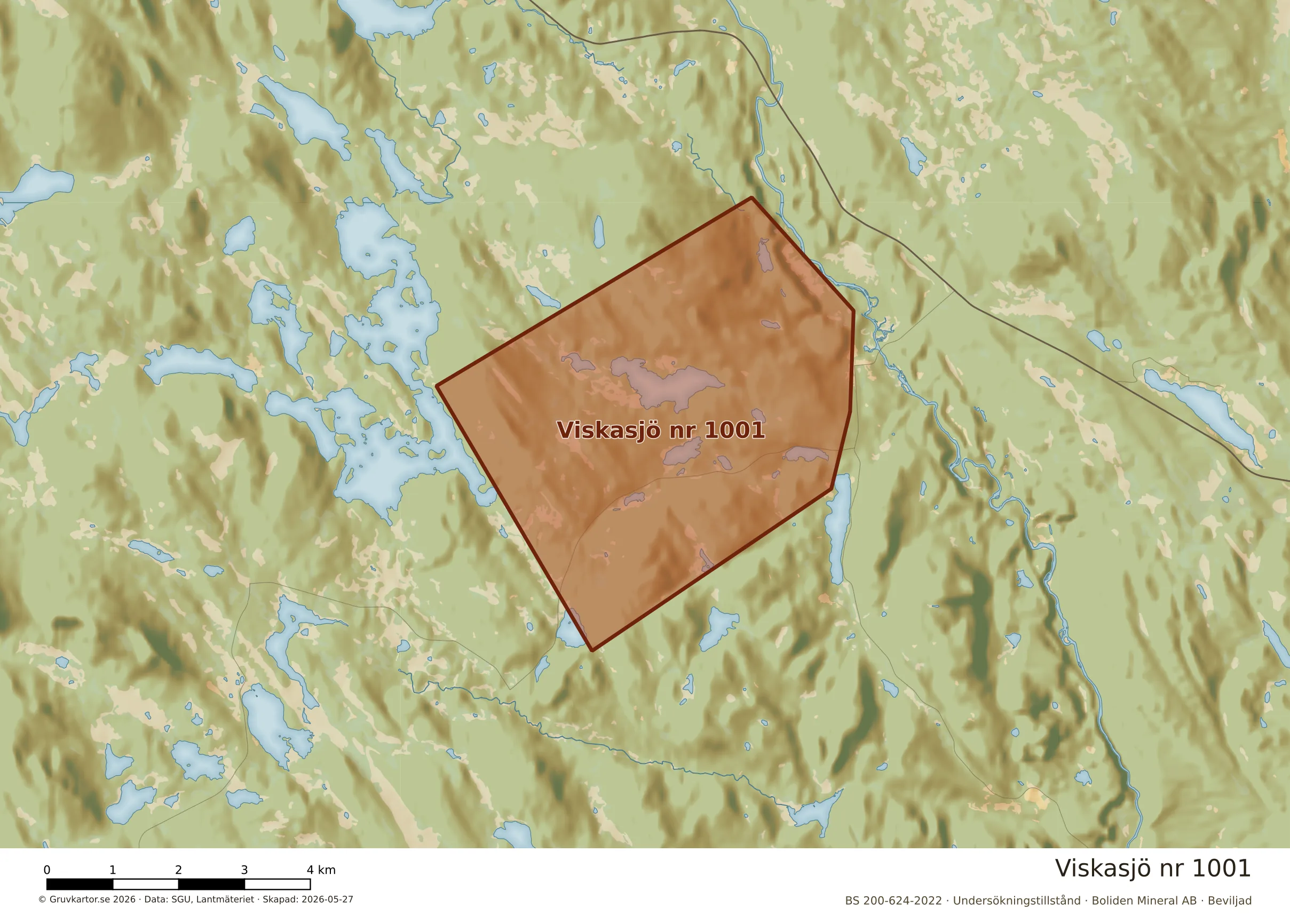 Närkarta över Viskasjö nr 1001