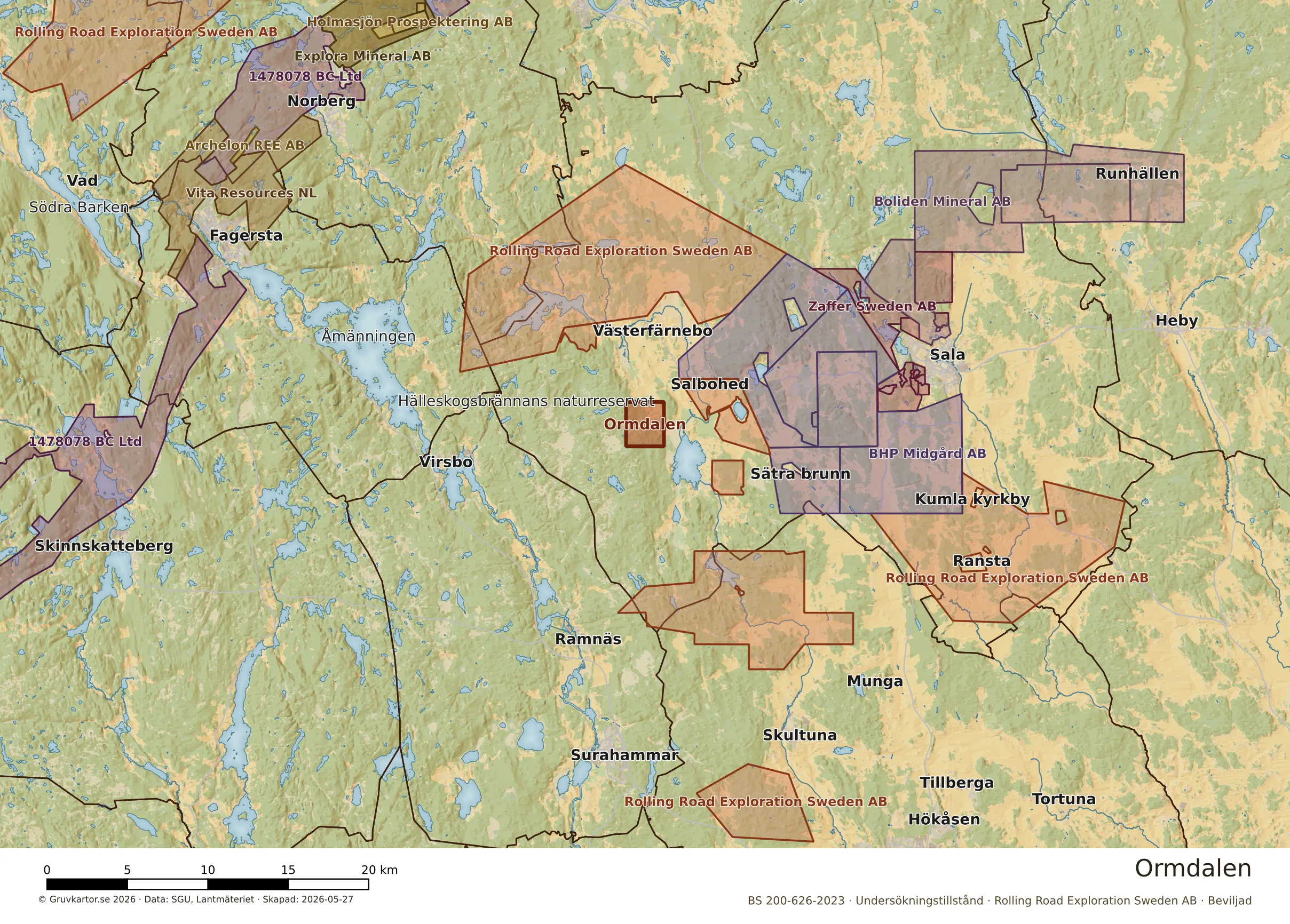Översiktskarta över Ormdalen i sitt landskap